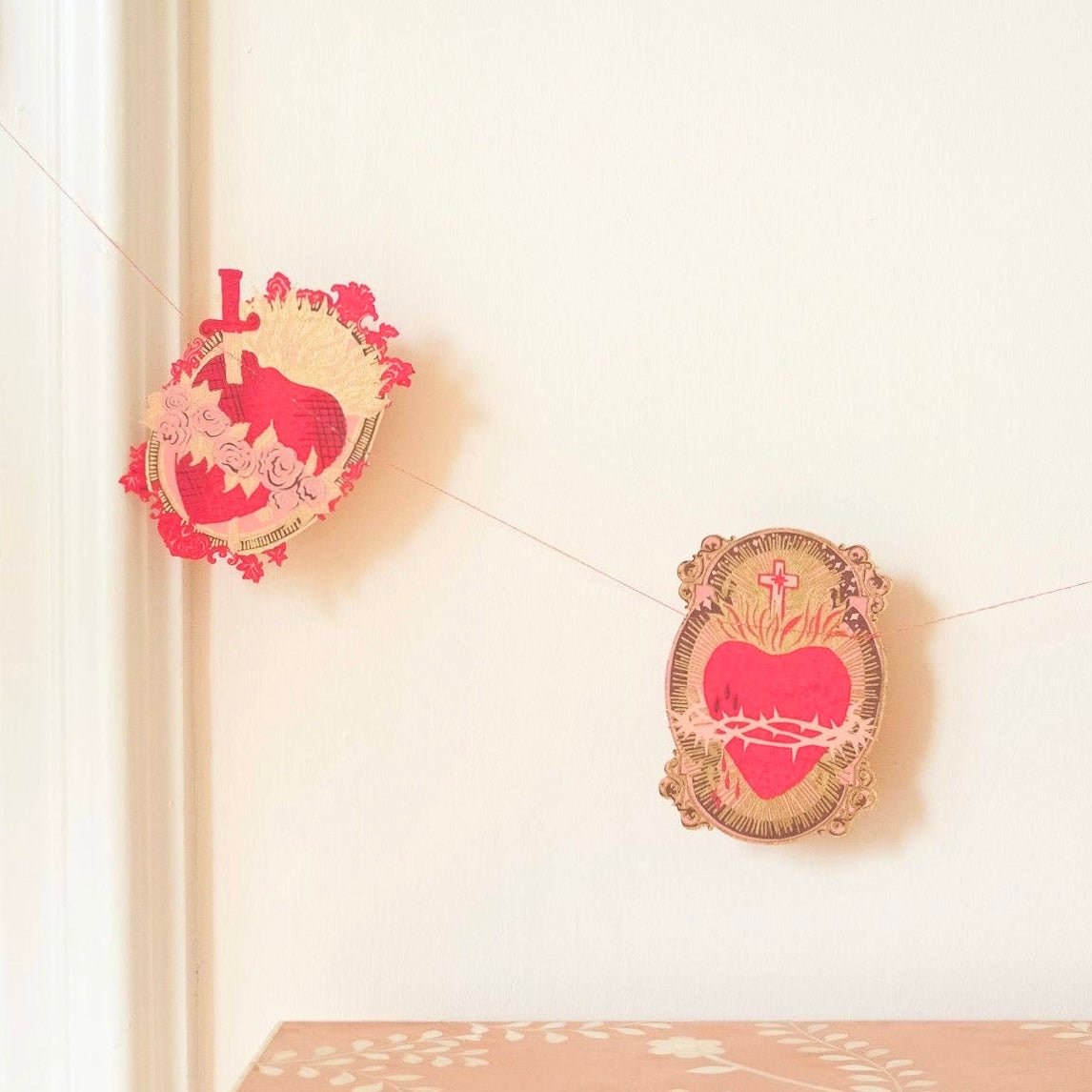 Saint Valentine Sewn Garland - bubblegum market