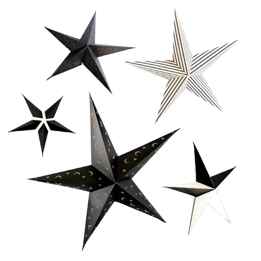 salem-apothecary-black-and-cream-white-3d-hanging-paper-stars