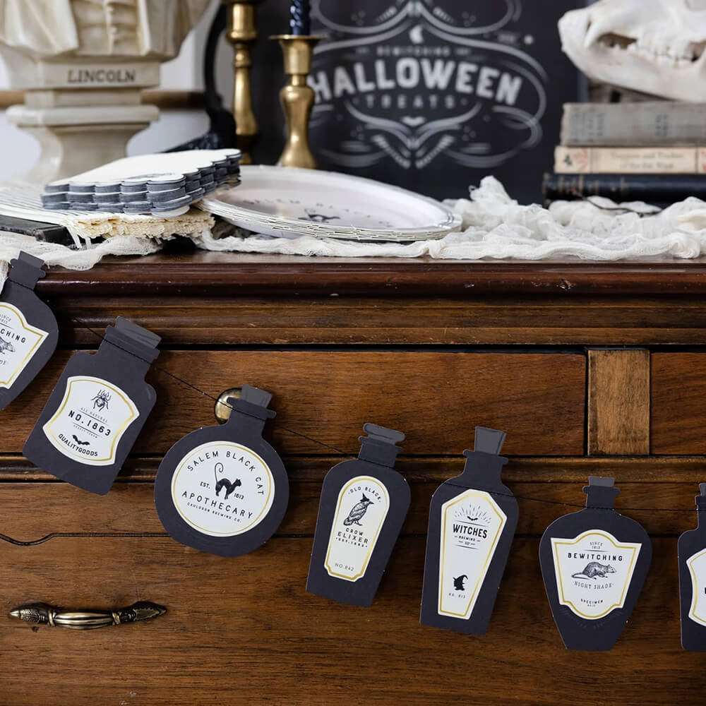 Salem Apothecary Potion Bottles Halloween Banner - bubblegum market