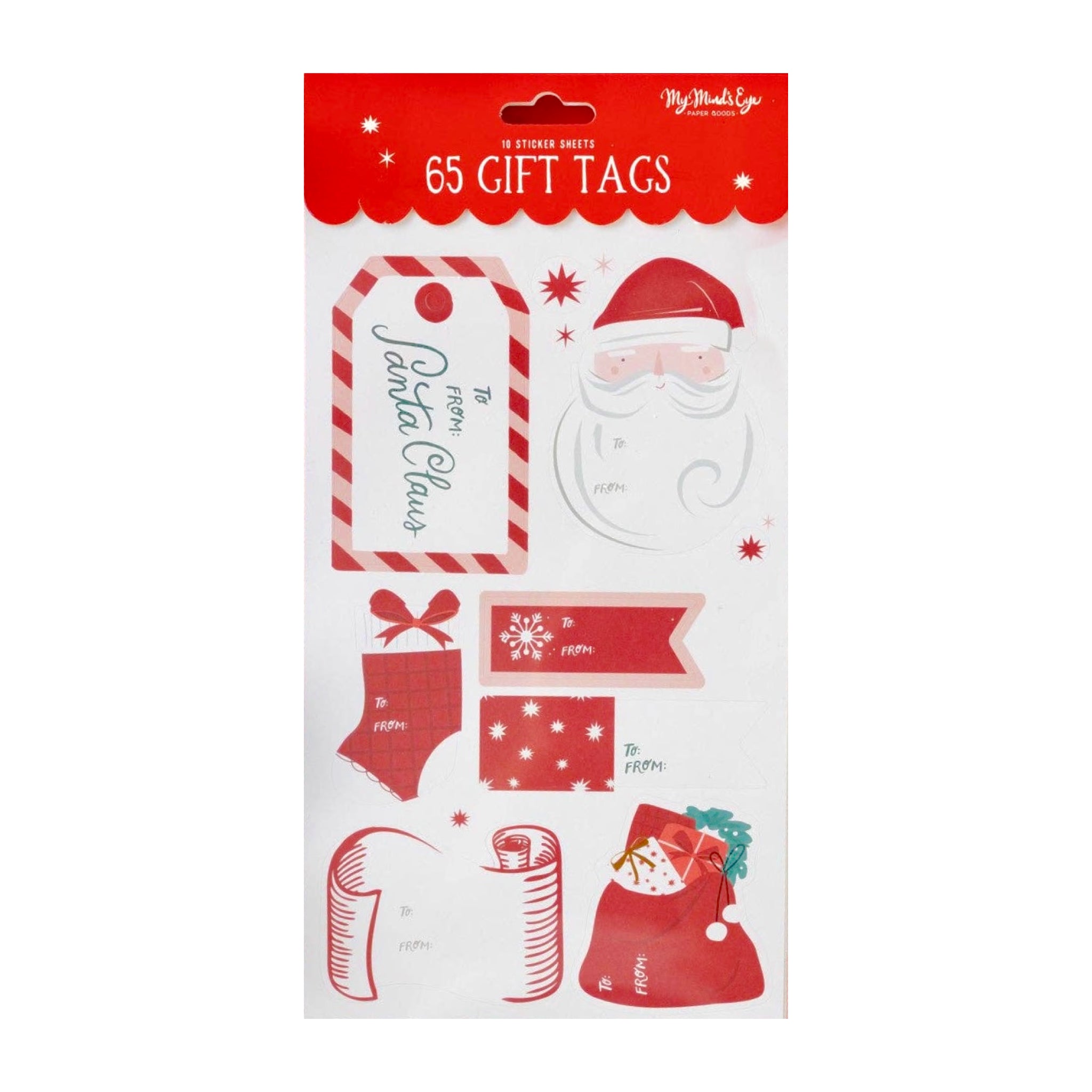 Santa Gift Tag Sticker Labels - bubblegum market
