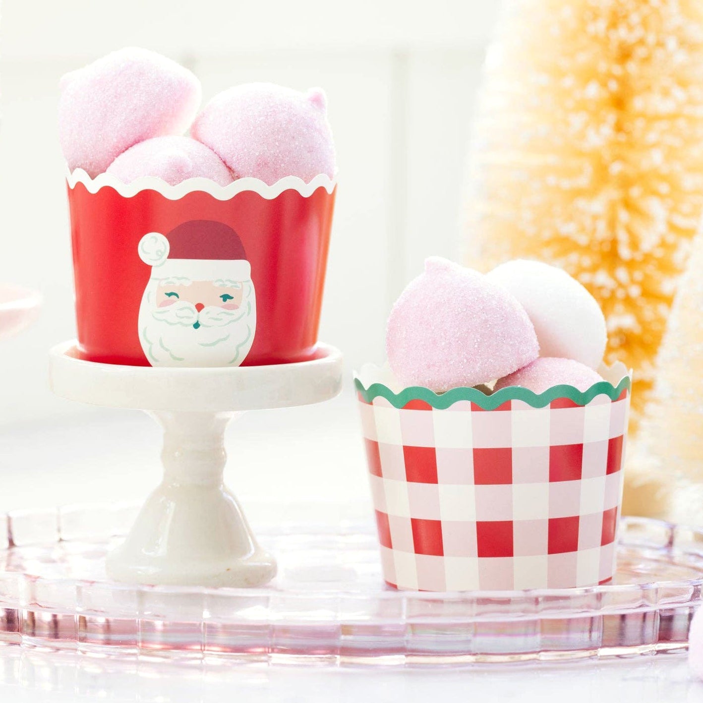 Santa Plaid Baking / Treat Cups - bubblegum market