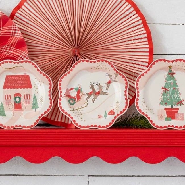 Santa Scenes Bamboo Melamine Plate Set (Set of 4) - bubblegum market