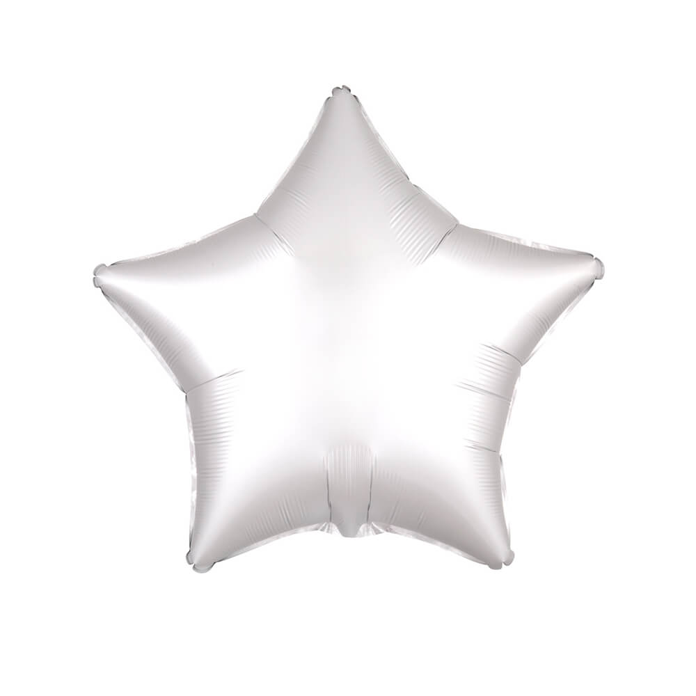 Satin Luxe White Satin Star Foil Balloon 18" - bubblegum market
