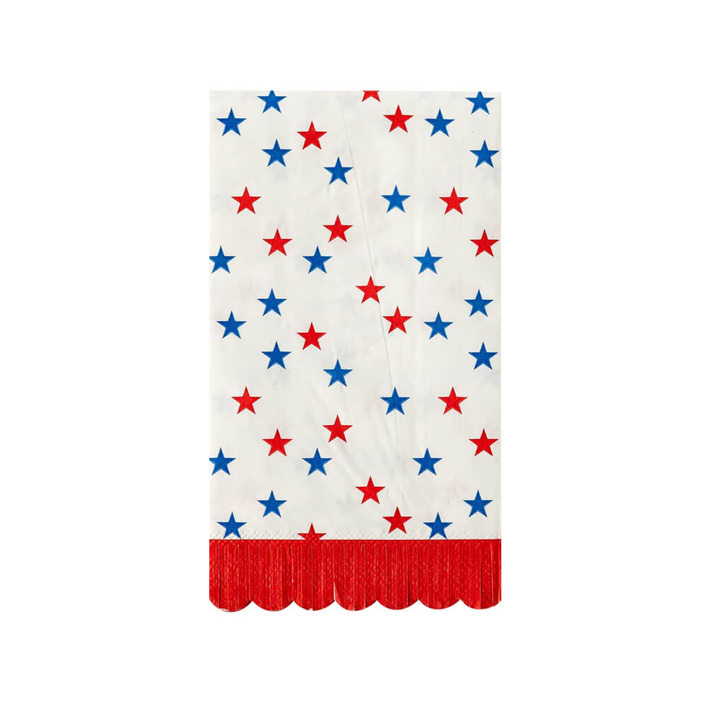 Scallop Fringe Stars Paper Guest Towel Napkins - bubblegum market