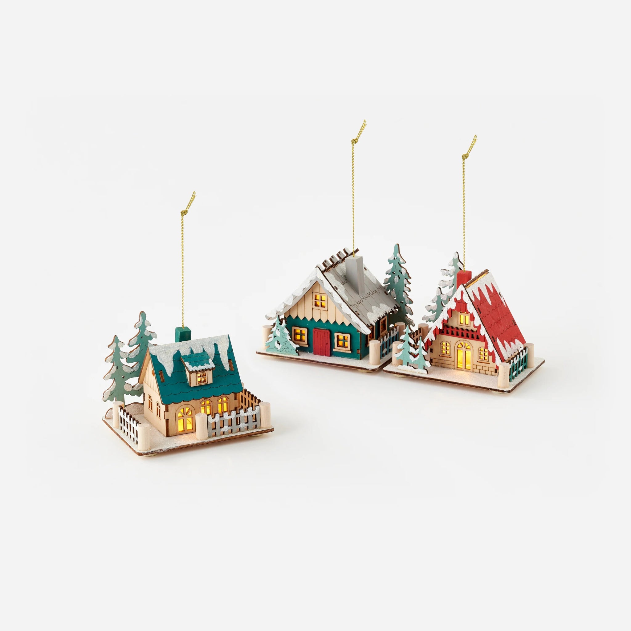Scandinavian Lighted Lodge Ornament 6" - bubblegum market