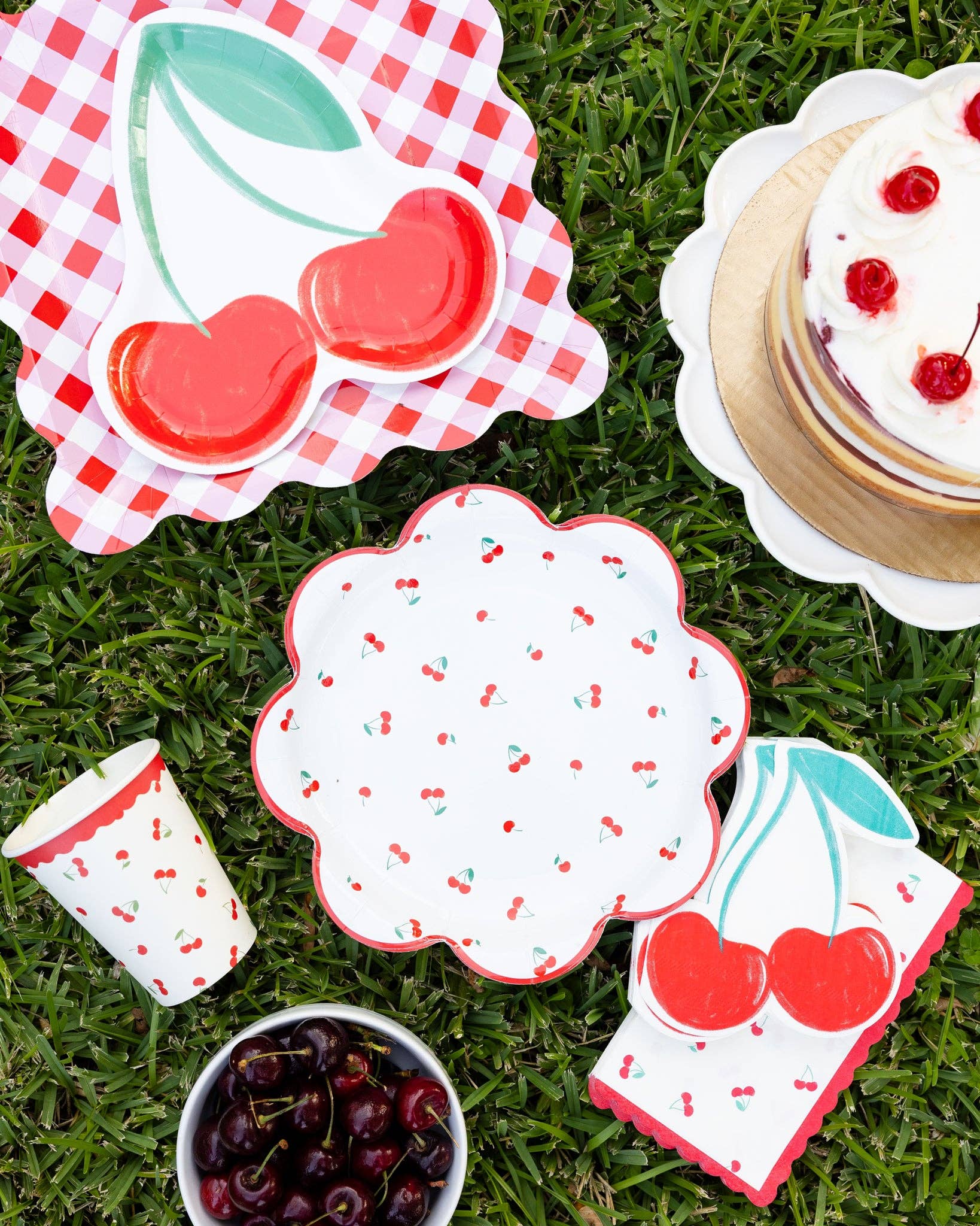 Scattered Cherries Paper Cups - bubblegum market