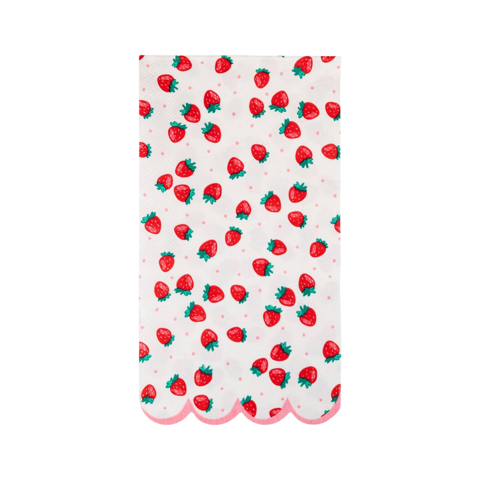 Scattered Strawberries Dinner Napkins - bubblegum market