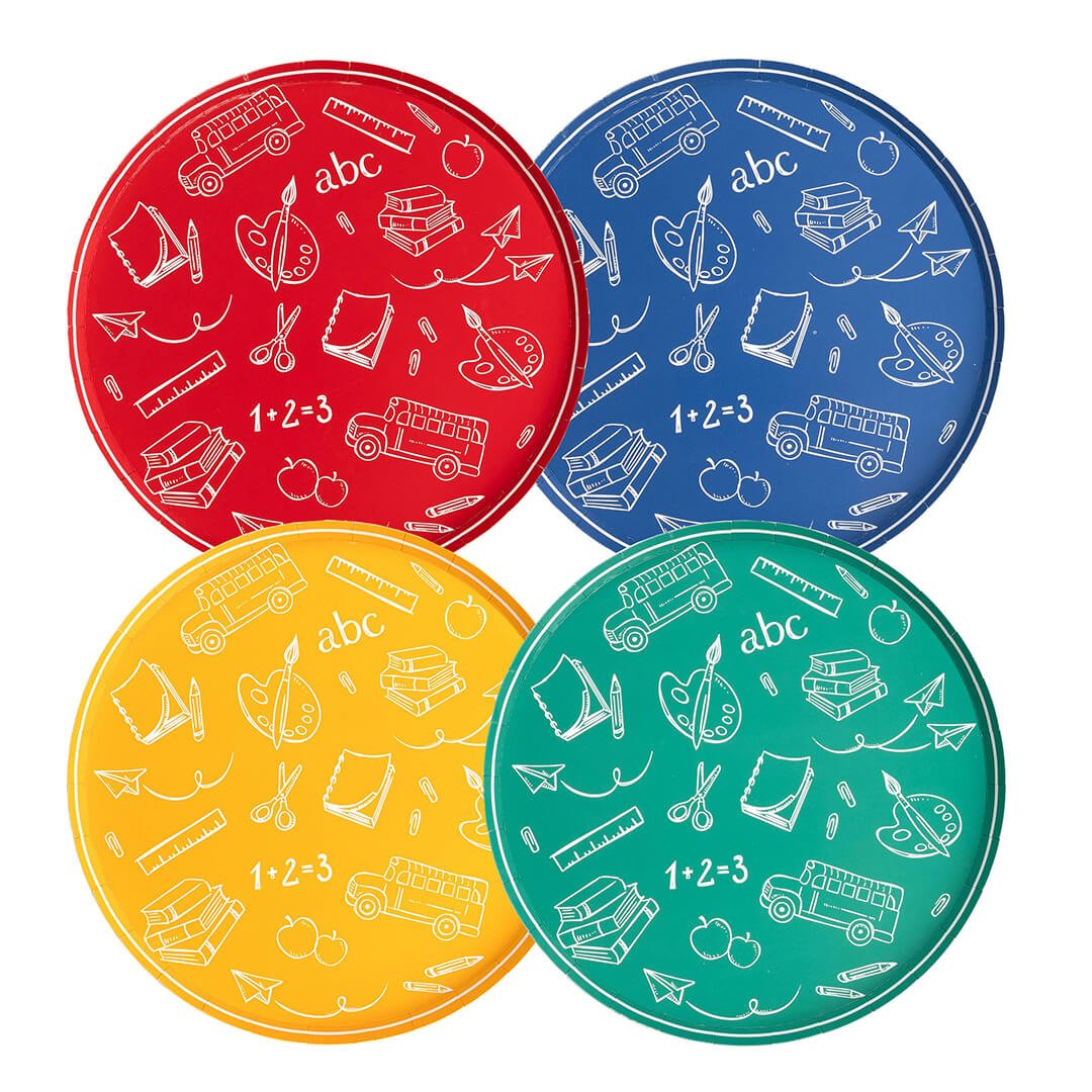 School Days Icon Paper Plates 8.5" - bubblegum market
