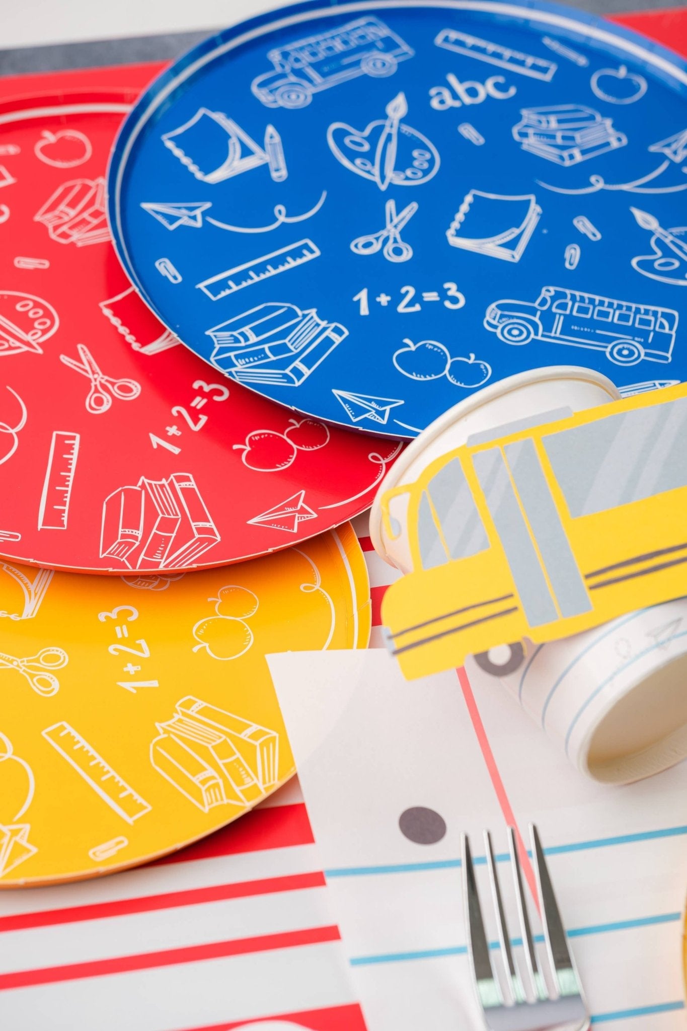 School Days Icon Paper Plates 8.5" - bubblegum market