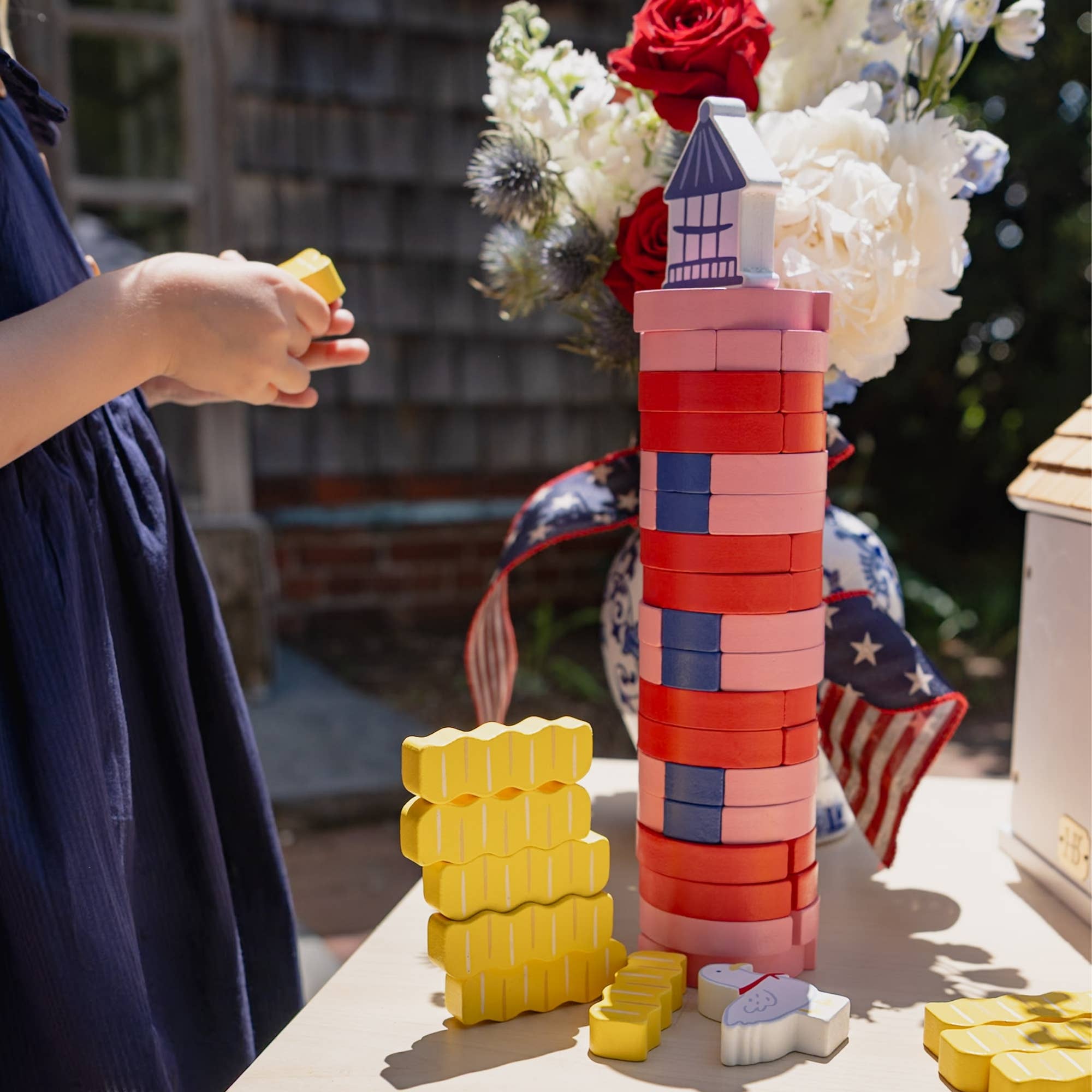 Seaside Lighthouse Lookout Stacking Game - bubblegum market