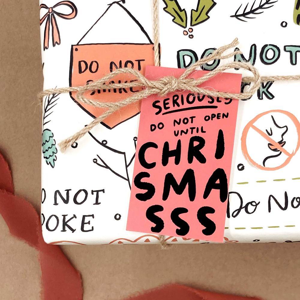 Seriously Do Not Open Holiday Gift Tags (Set of 10) - bubblegum market