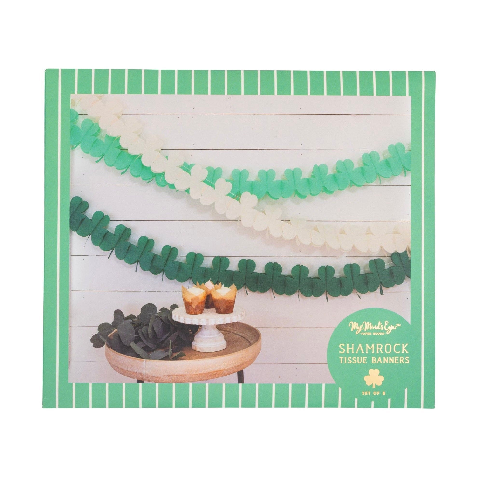 Shamrock Crepe Paper Banner Set - bubblegum market
