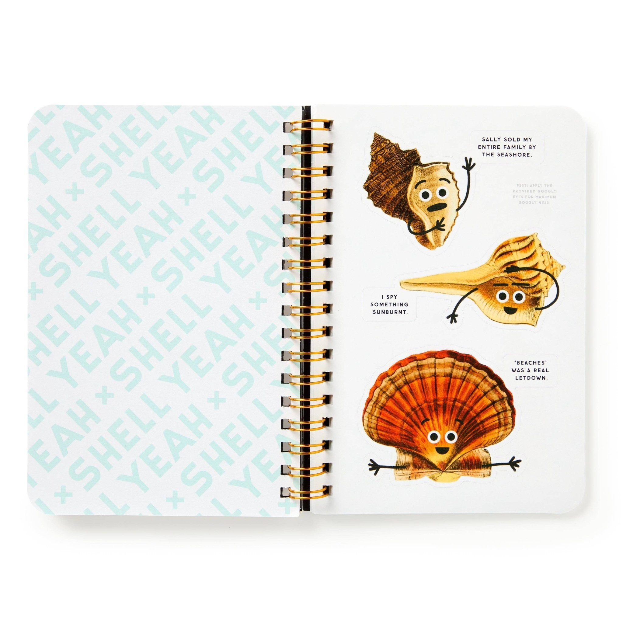 Shell Yeah Googly Eyed Sticker Book - bubblegum market