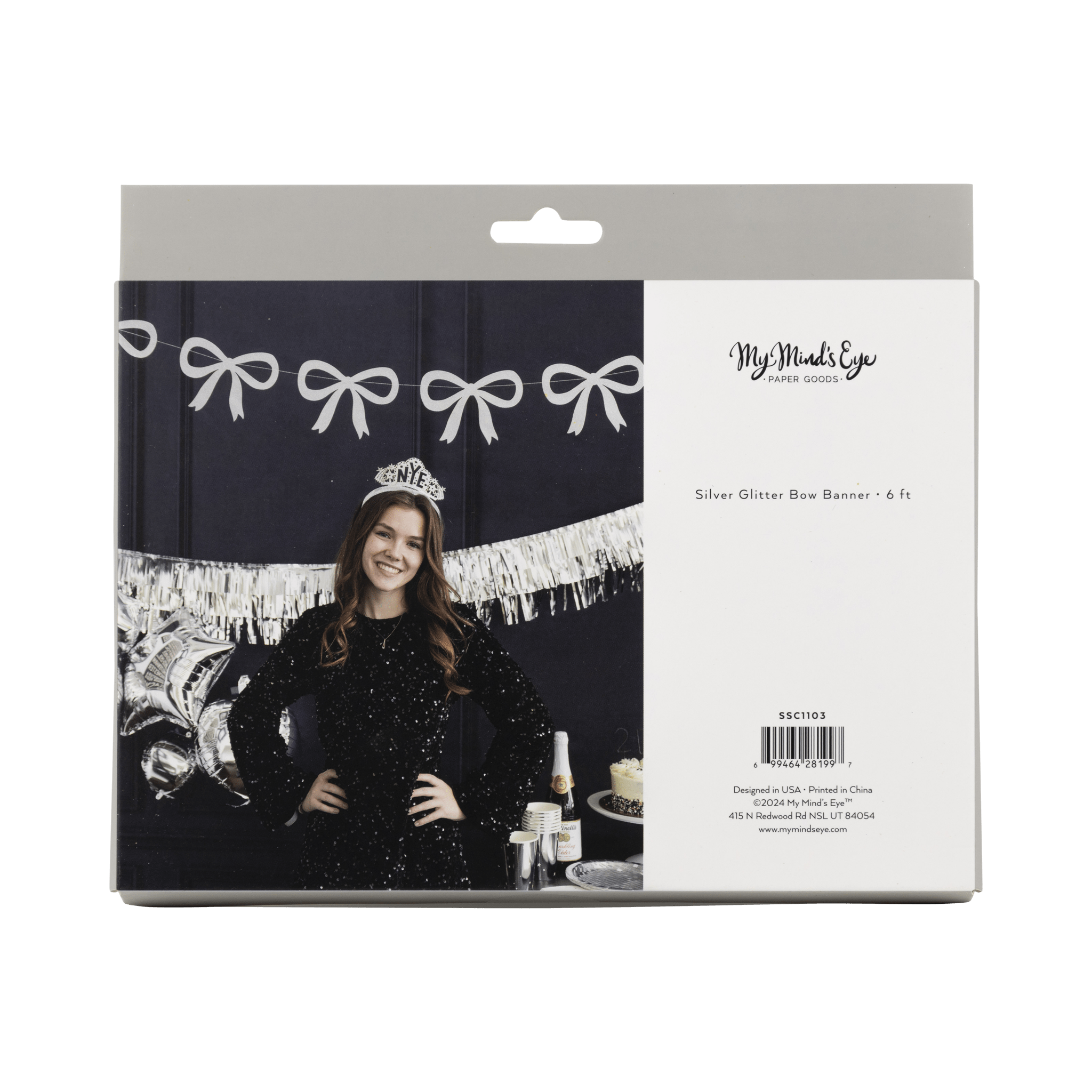 Silver Glitter Bow Banner - bubblegum market