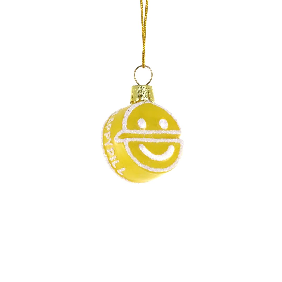 Smiley Face Happy Pill Ornament 1.25" - bubblegum market