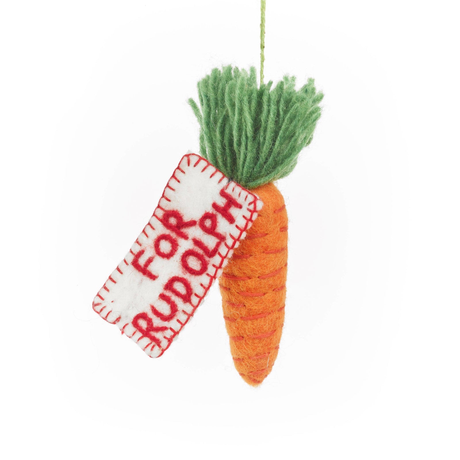 Snack for Rudolph Carrot Felt Ornament 5.5" - bubblegum market
