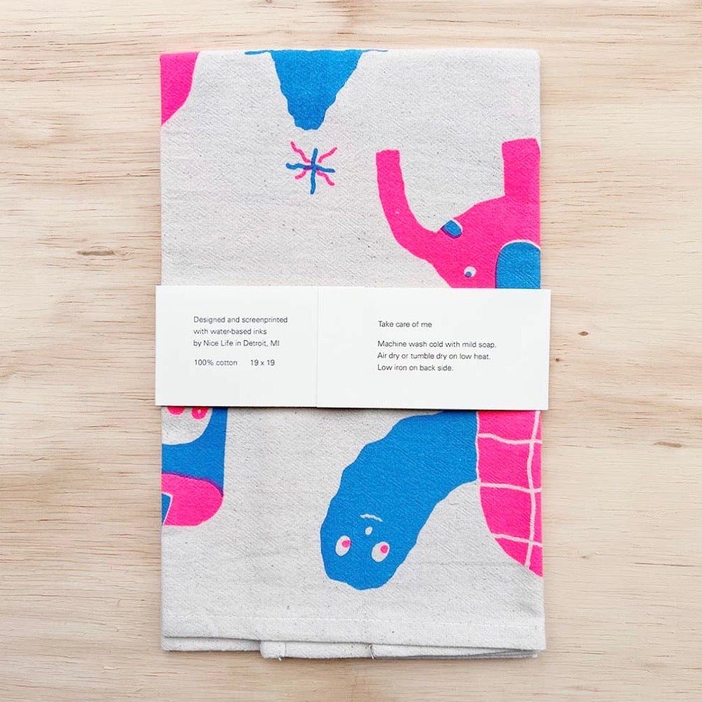 Snacks Screen - Printed Tea Towel - bubblegum market