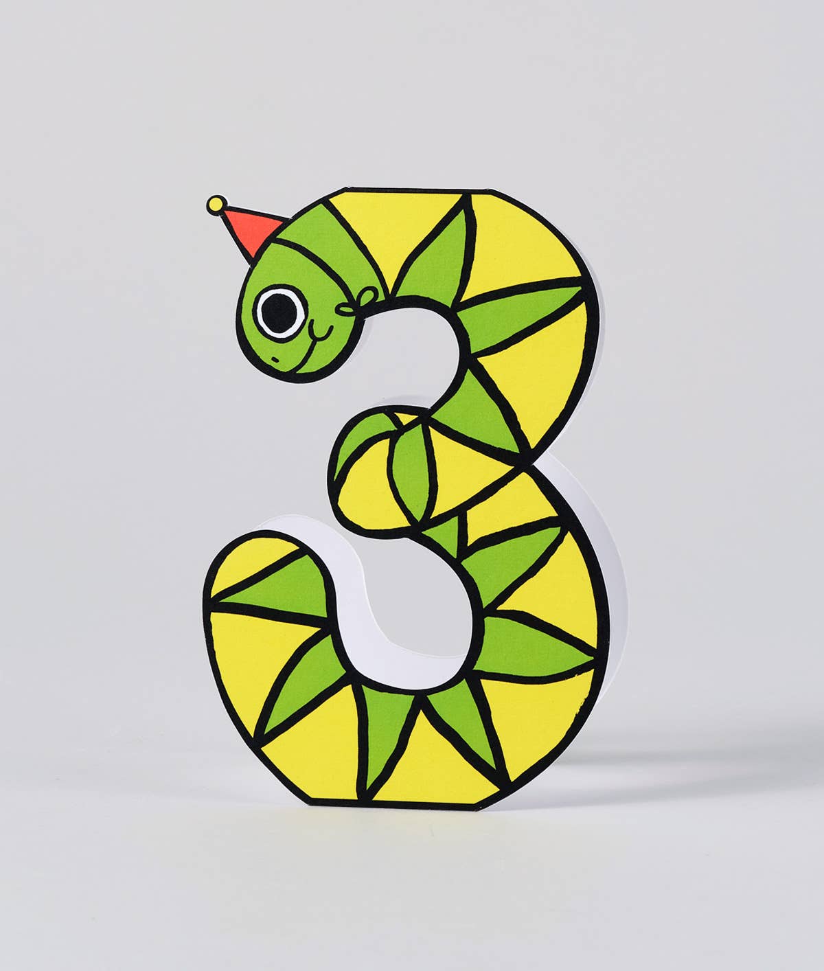 Snake Kid's 3rd Birthday Birthday Number Card - bubblegum market