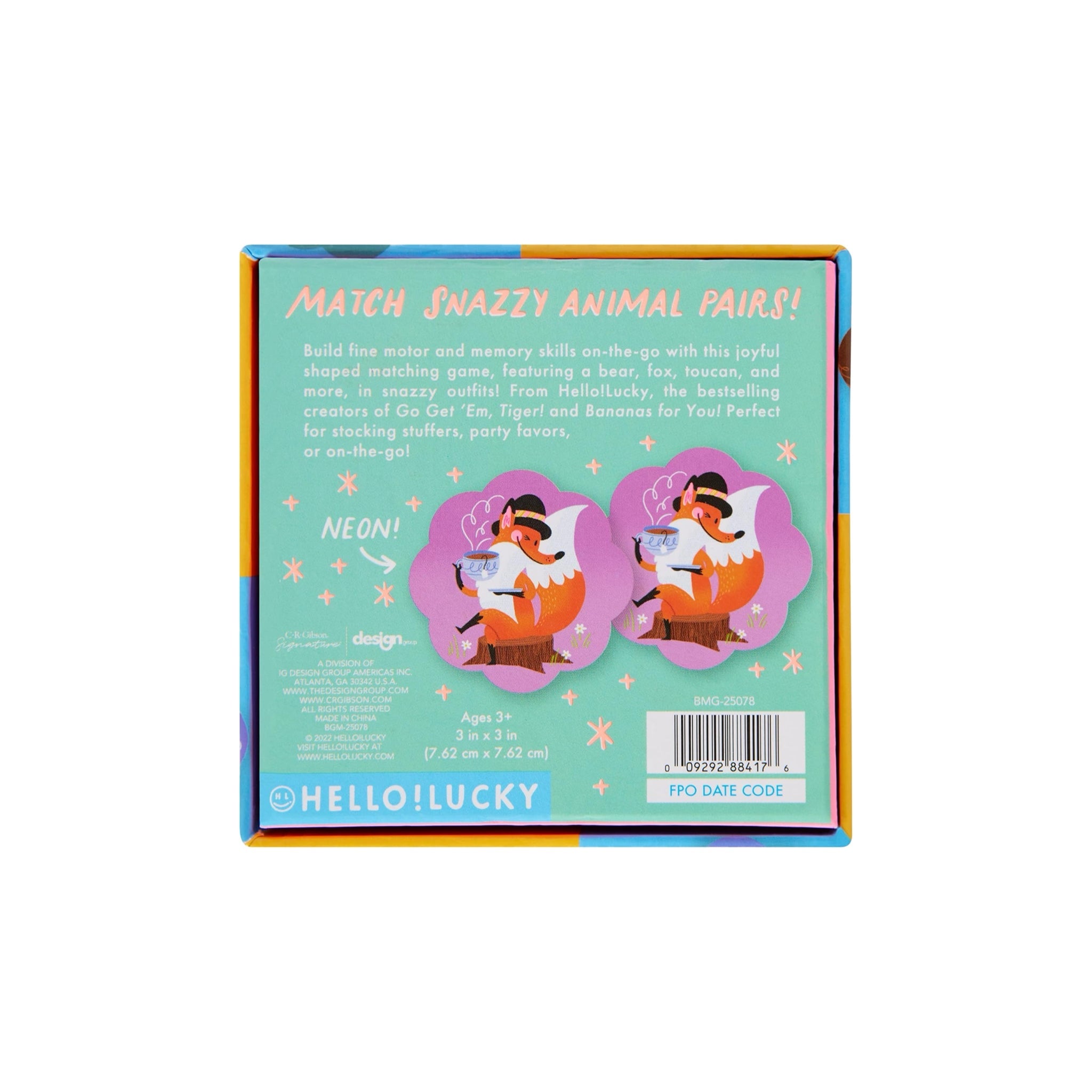 SNAZZY ANIMALS Matching Game - bubblegum market
