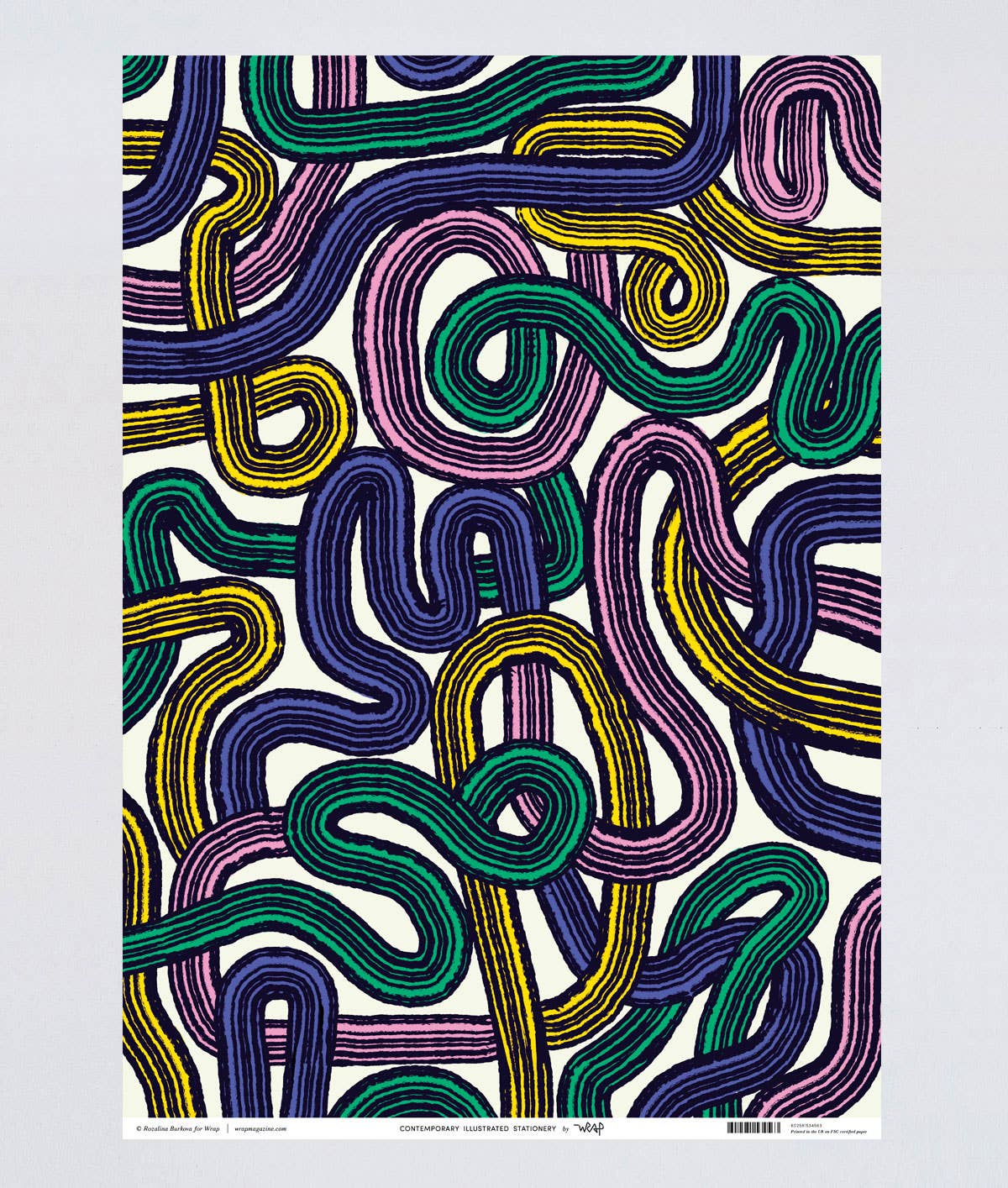 Spirals Gift Wrap Sheet - bubblegum market