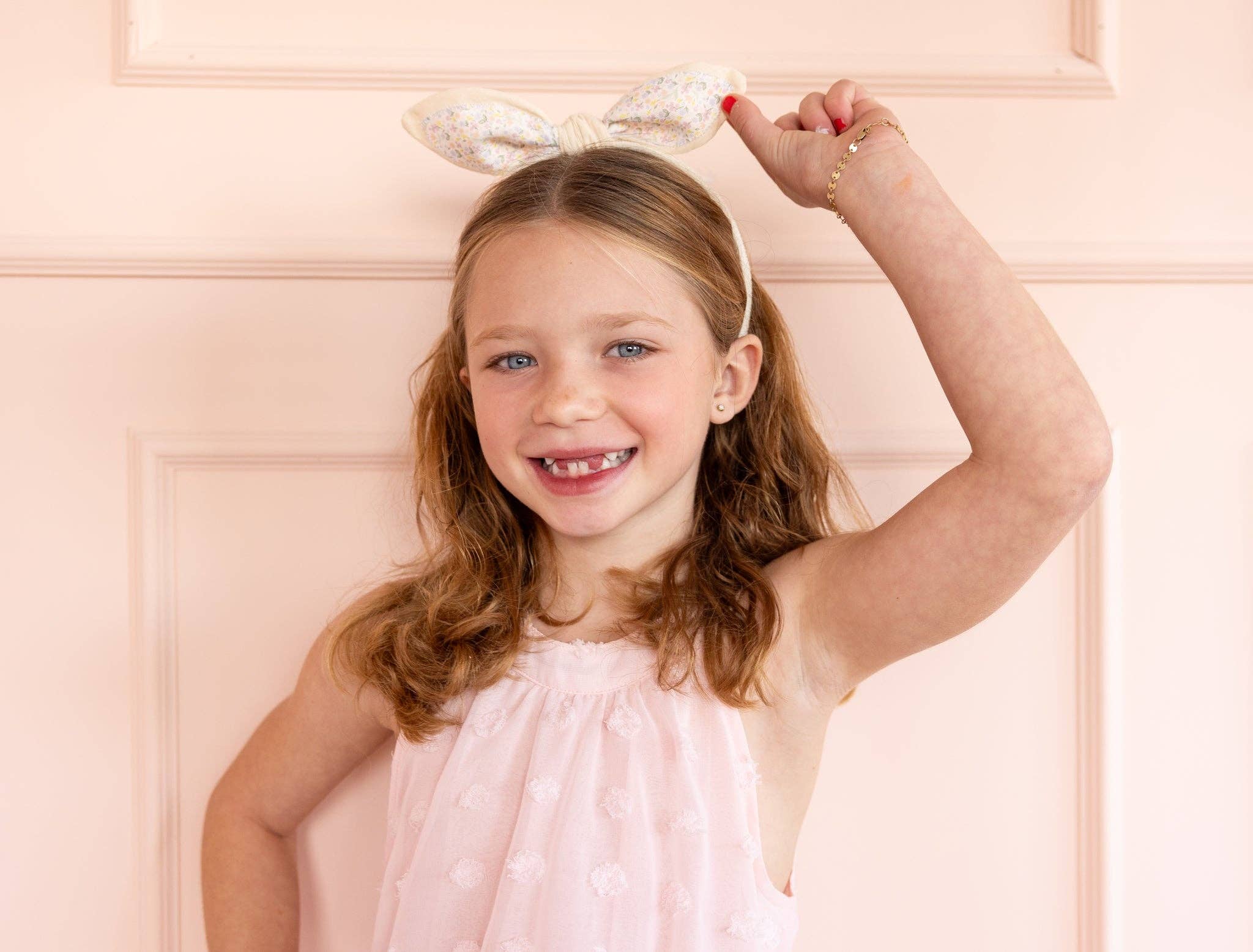 Spring Floral Bunny Ear Headband - bubblegum market