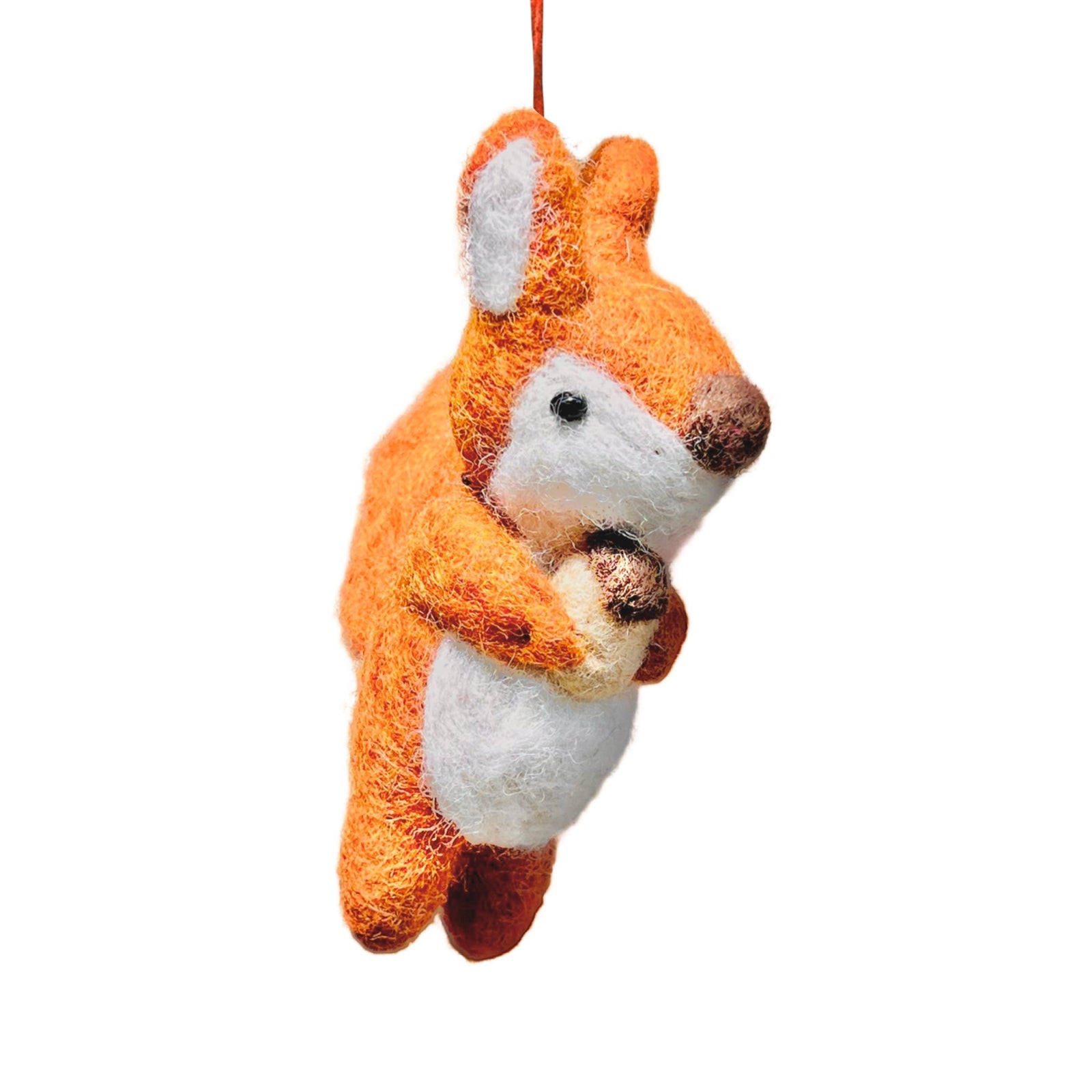 Squirrel w/ Acorn Felt Ornament - bubblegum market