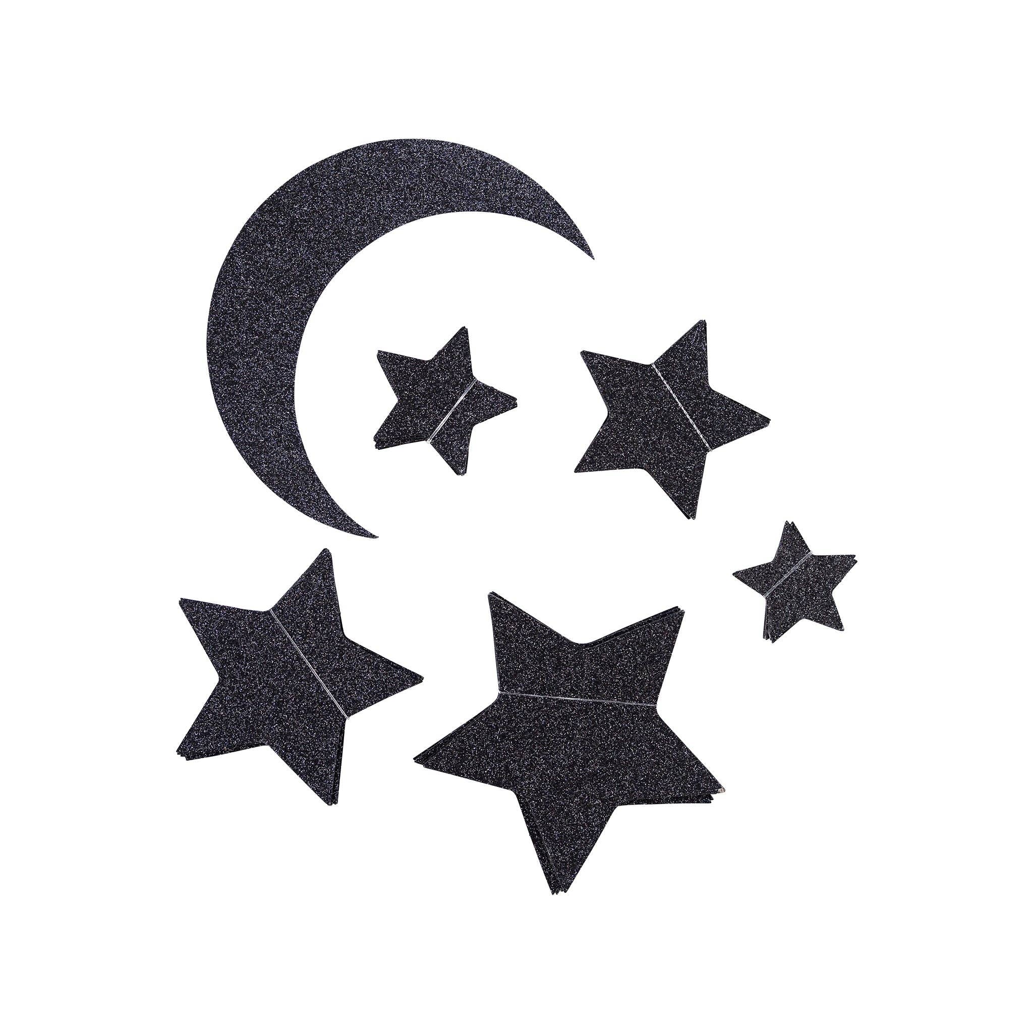 Star & Moon Glitter Wall Decor - bubblegum market