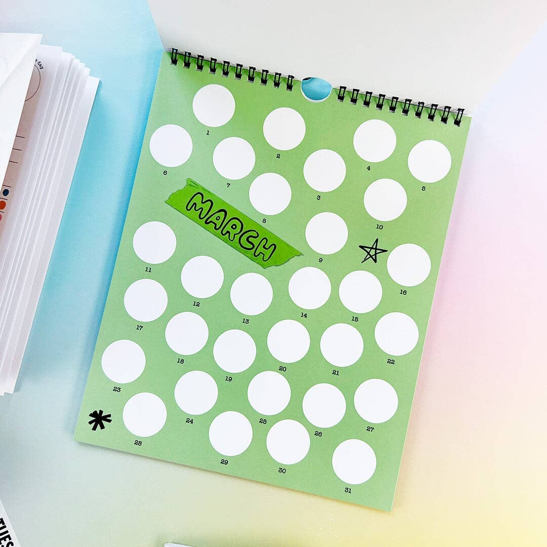 Sticker Your Year Wall Calendar - bubblegum market