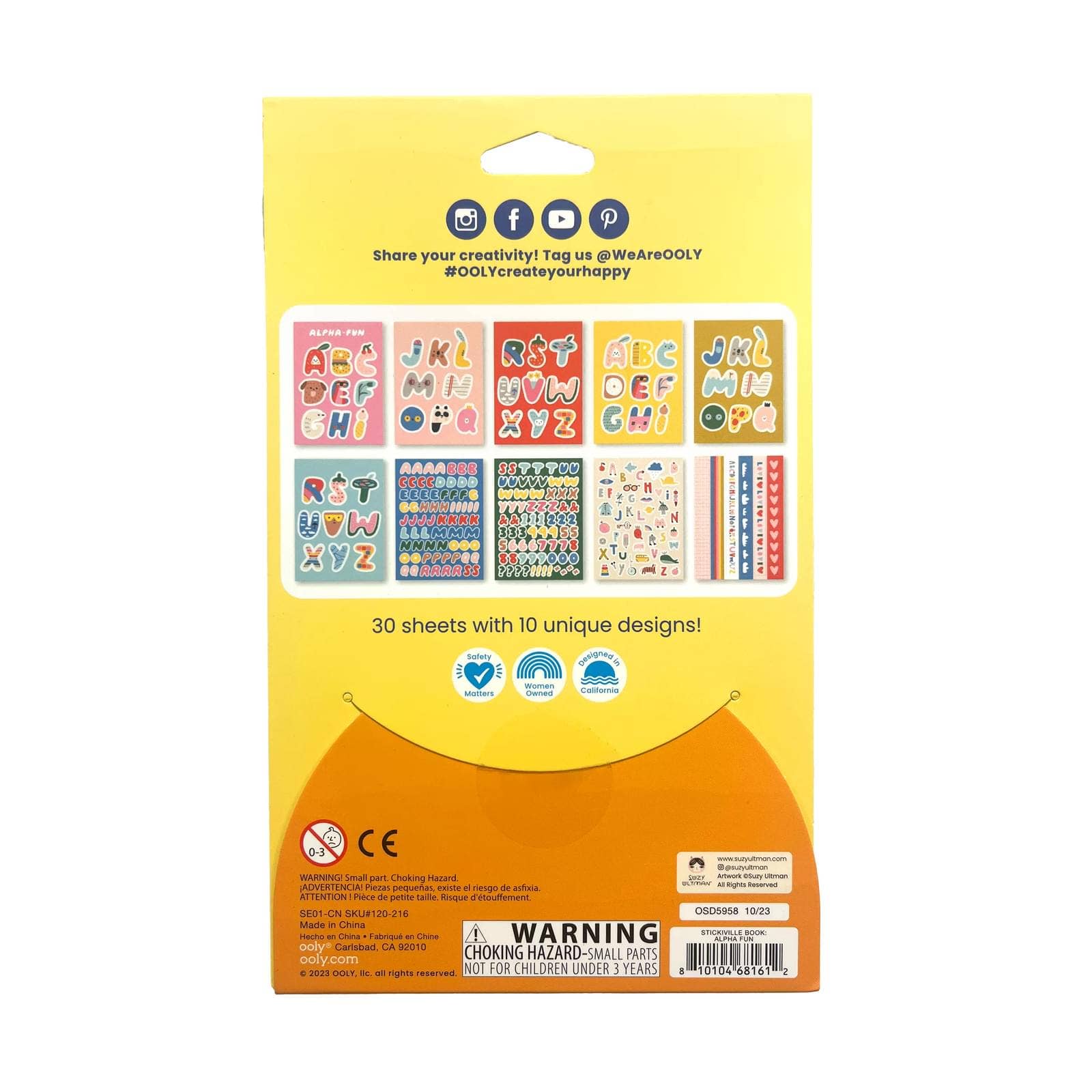 Stickiville Stickers X Suzy Ultman: Alphabet - bubblegum market