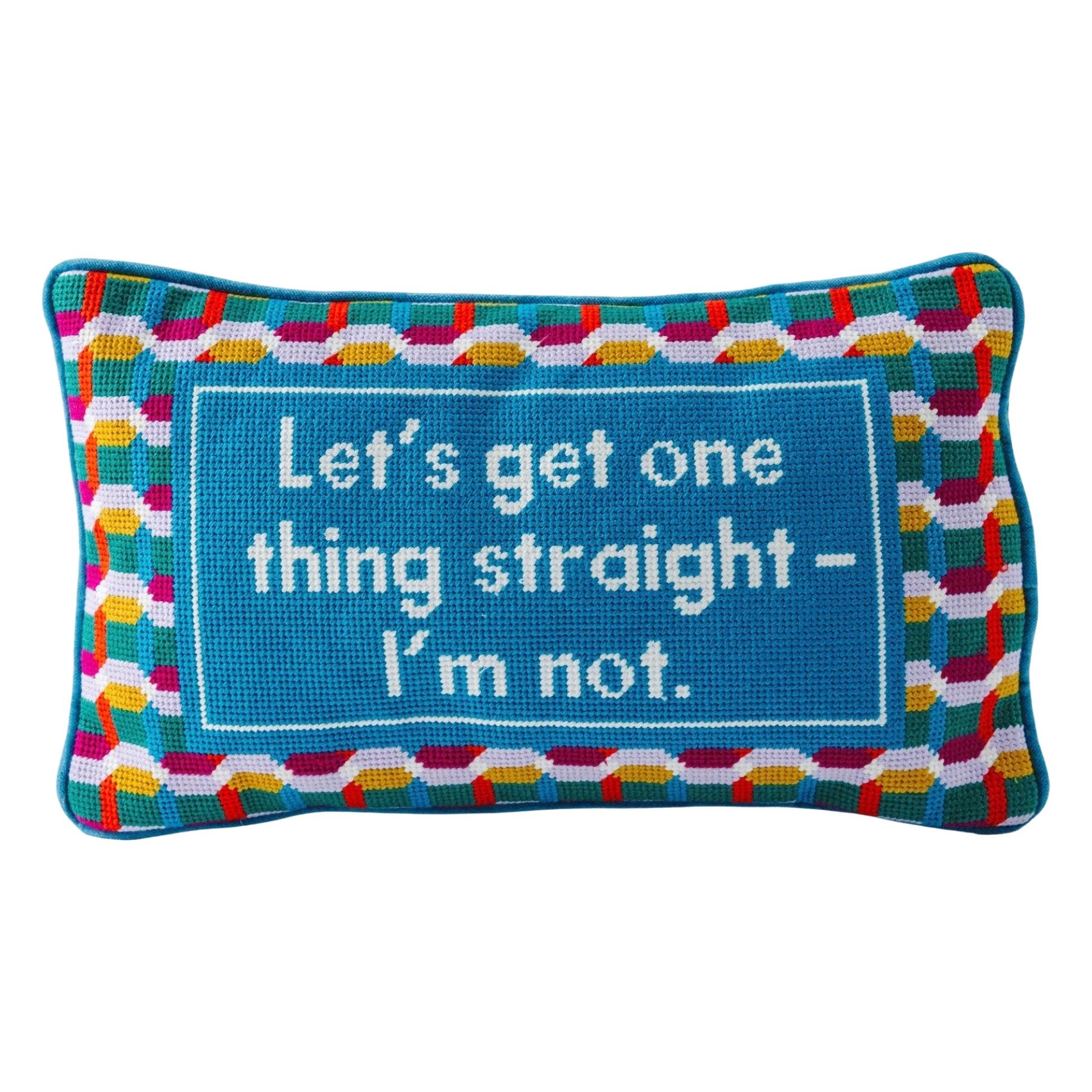 Straight Needlepoint Pillow - bubblegum market