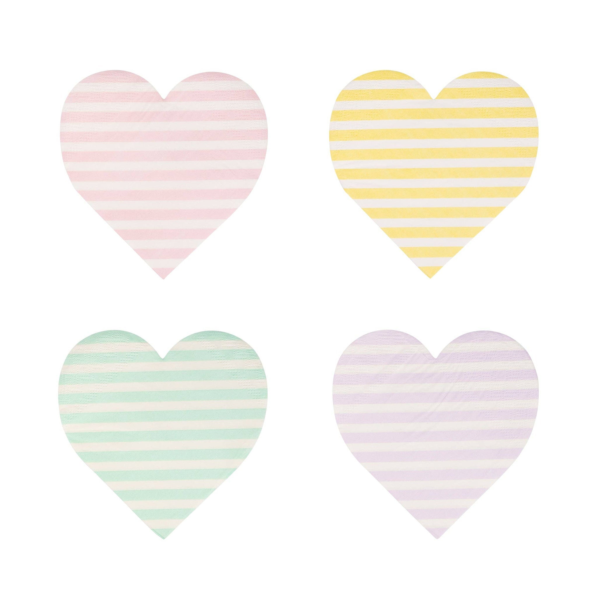 Striped Hearts Pastel Napkins - bubblegum market