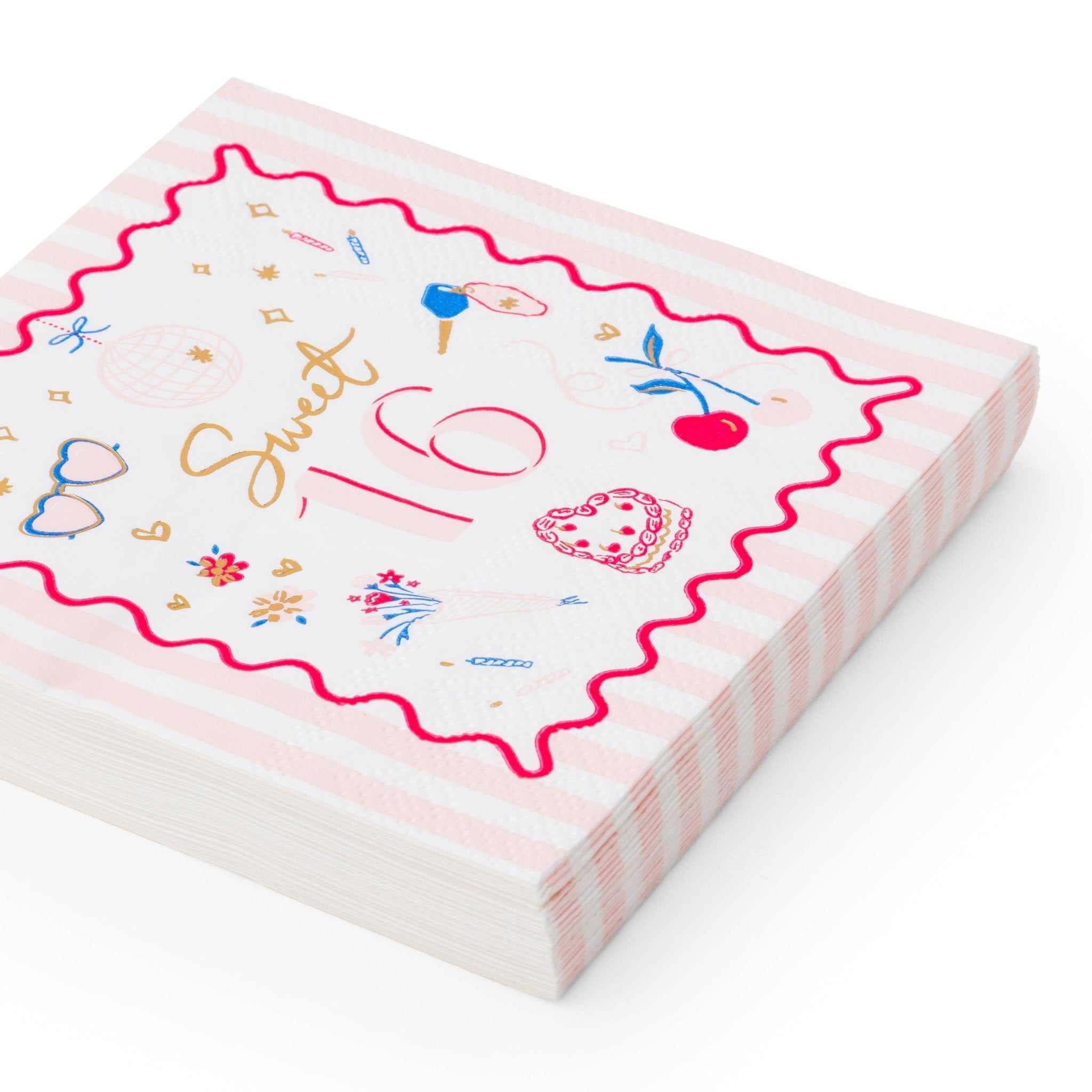SWEET 16 Icon Cocktail Napkins - bubblegum market
