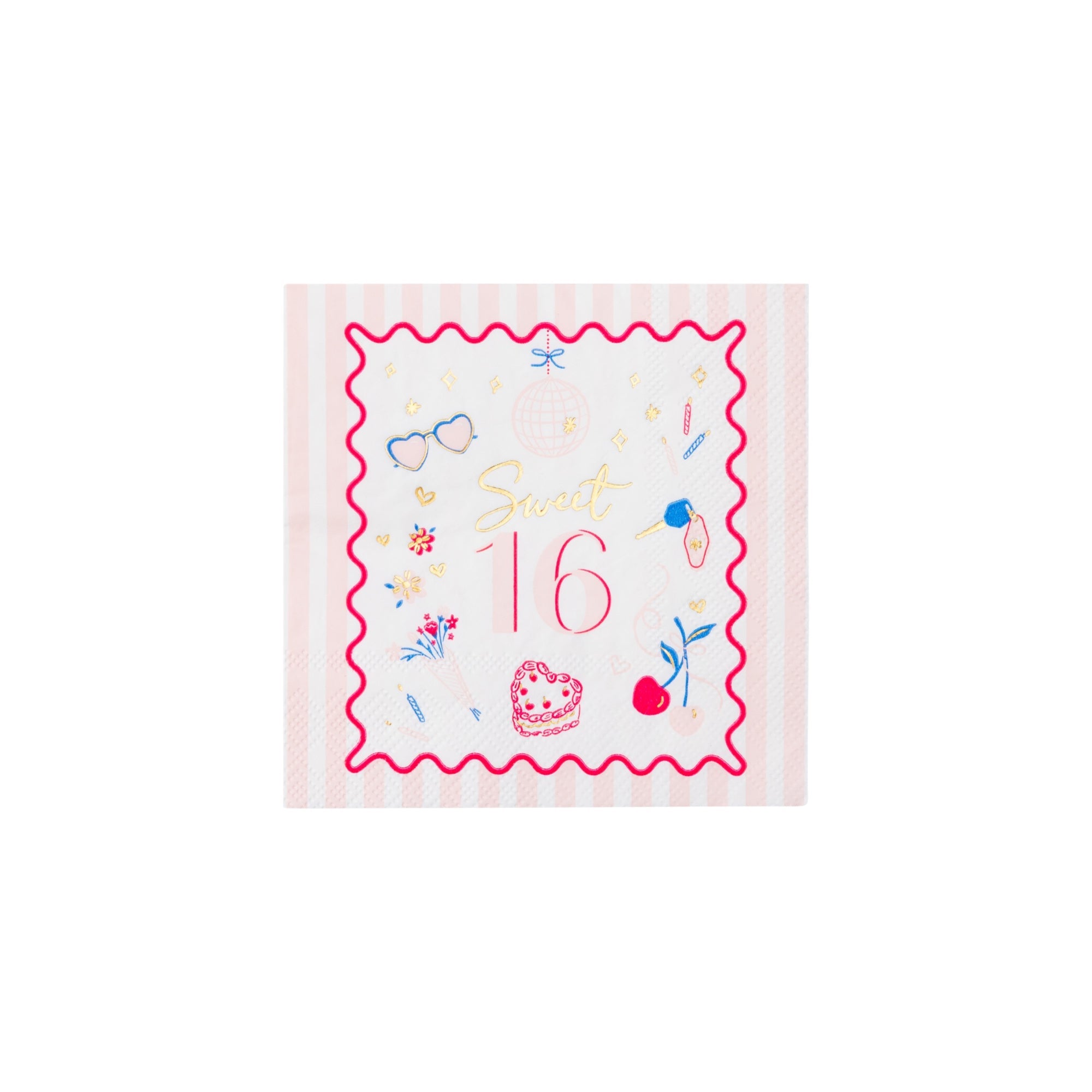 SWEET 16 Icon Cocktail Napkins - bubblegum market