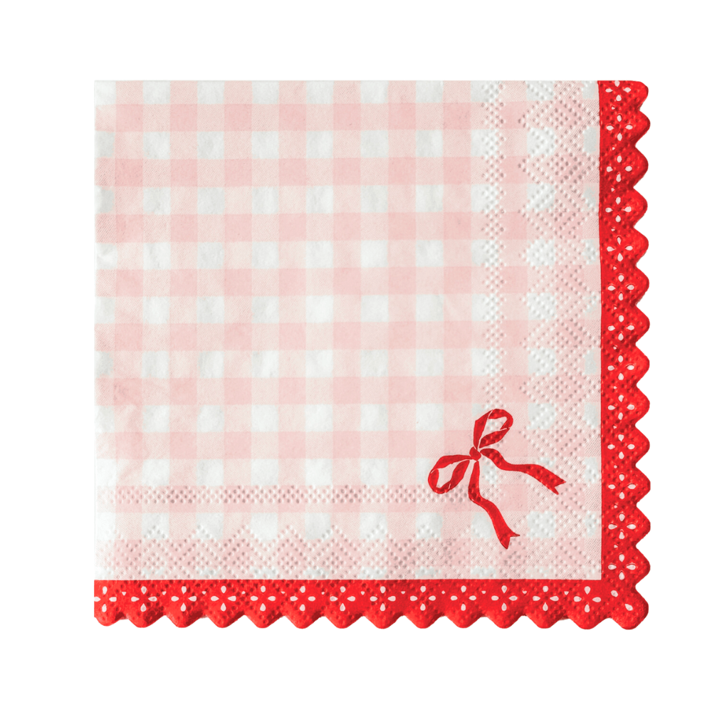 Sweet Gingham Cocktail Napkins - bubblegum market