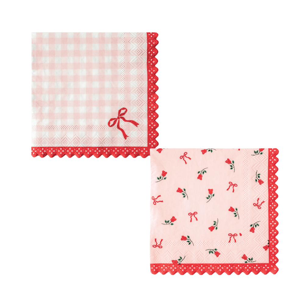 Sweet Gingham Cocktail Napkins - bubblegum market