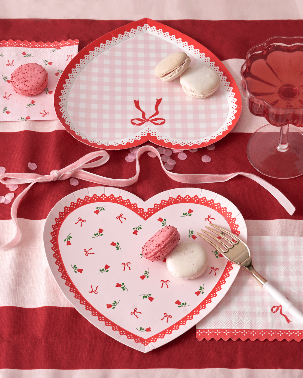 Sweet Gingham Cocktail Napkins - bubblegum market
