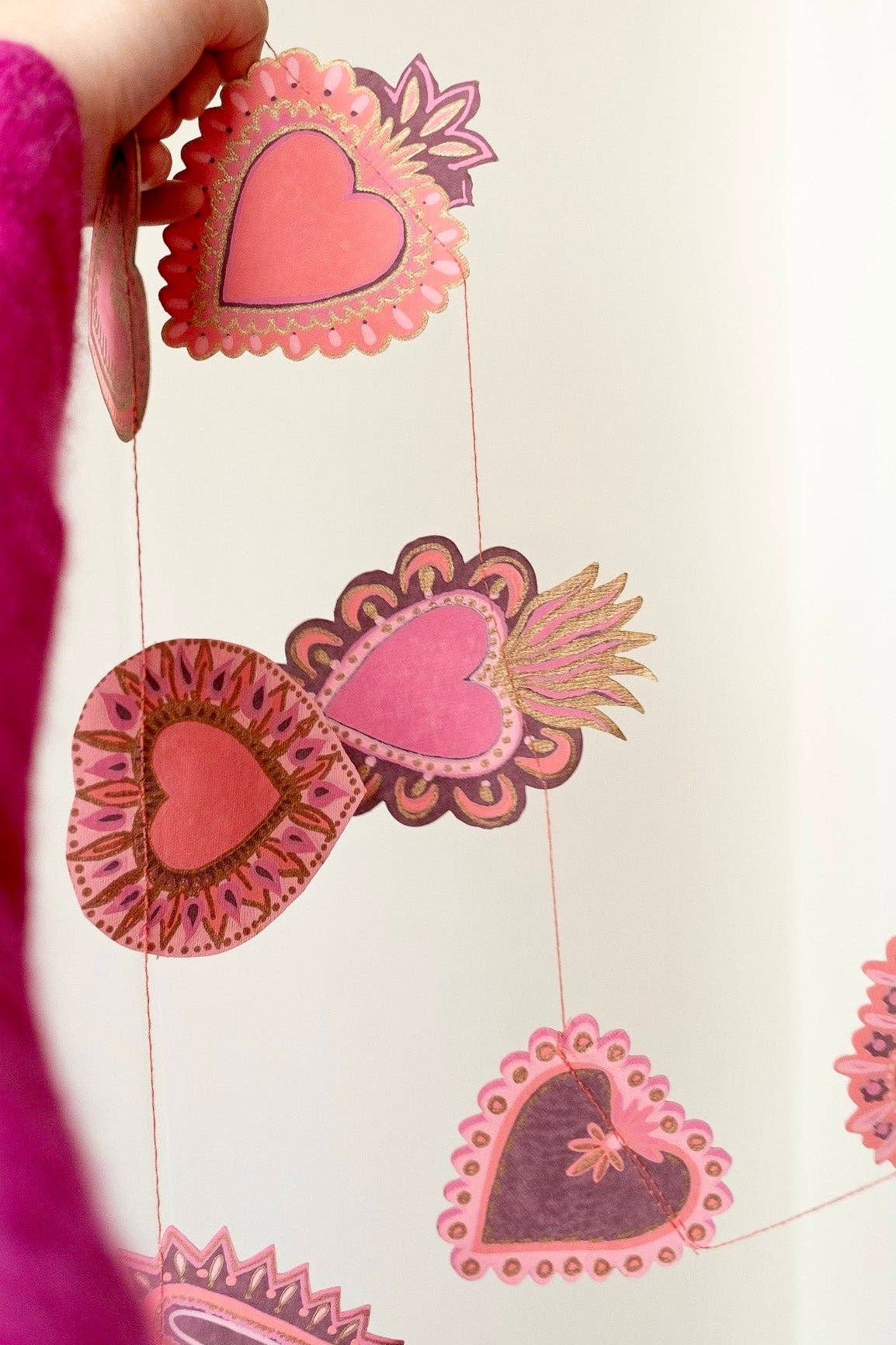 Sweet Hearts Sewn Garland - bubblegum market