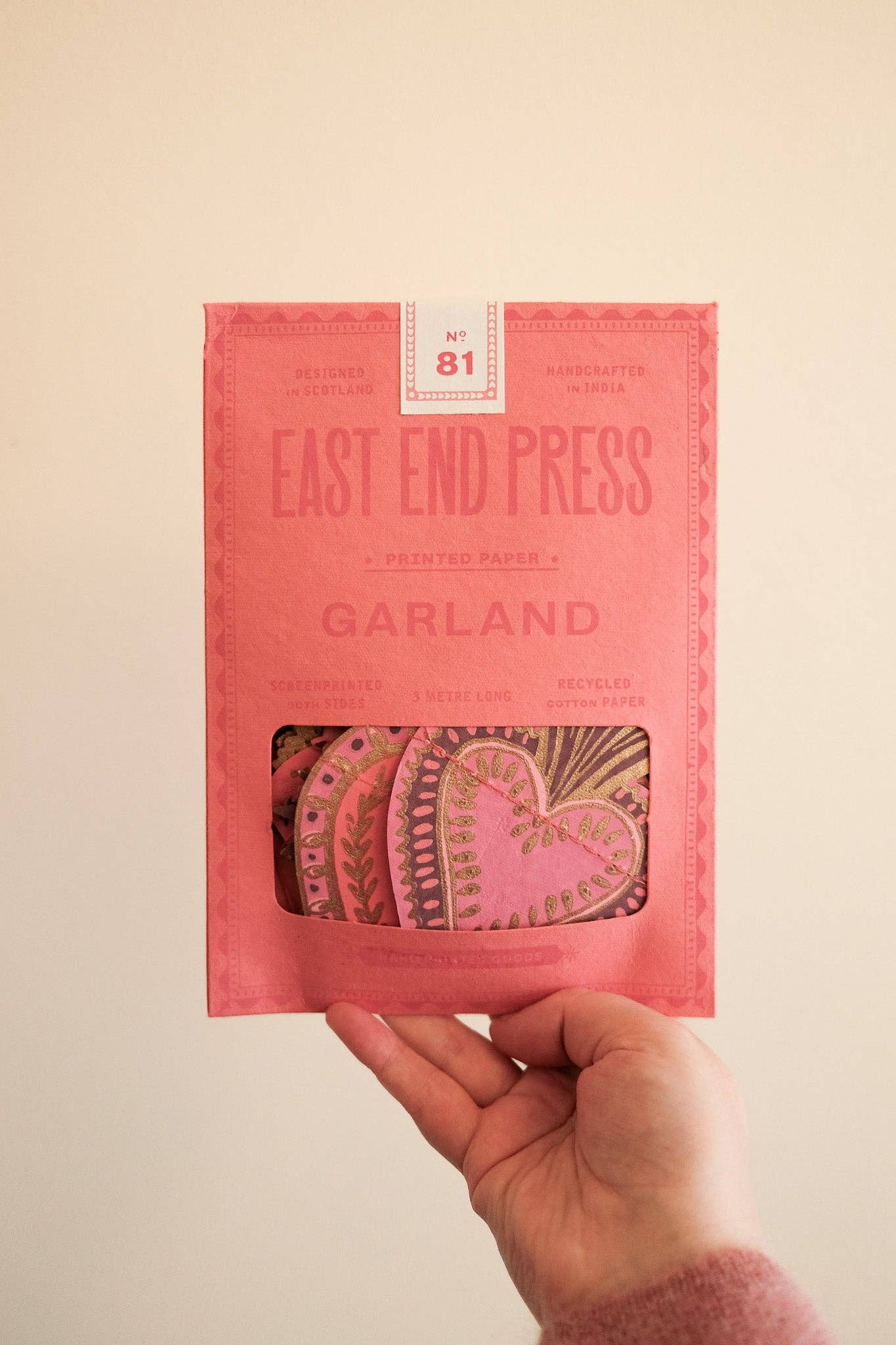 Sweet Hearts Sewn Garland - bubblegum market