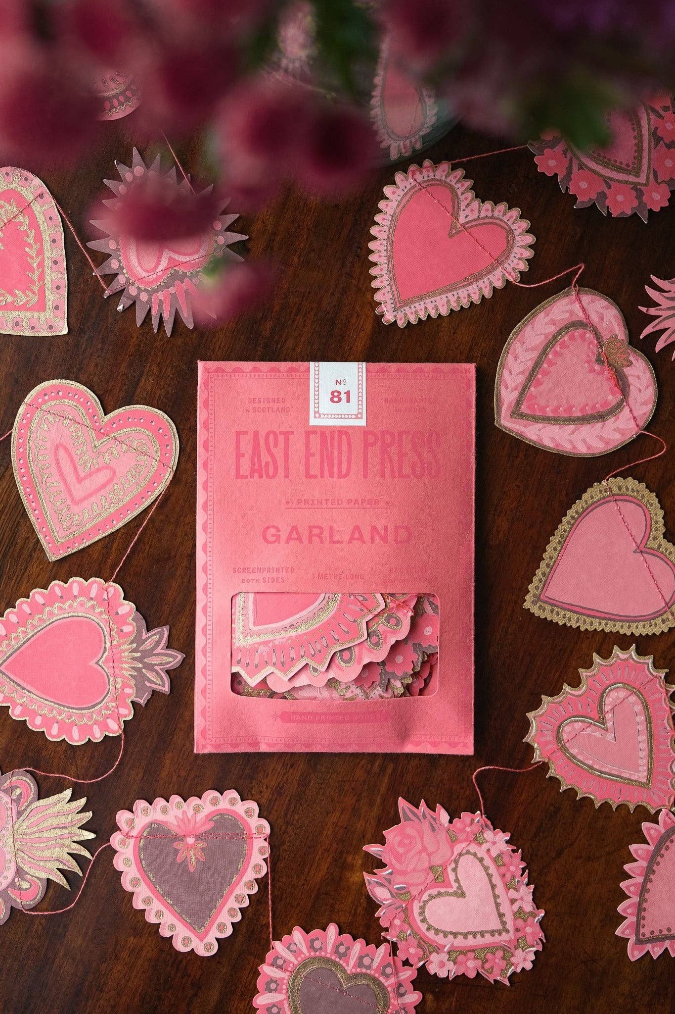 Sweet Hearts Sewn Garland - bubblegum market