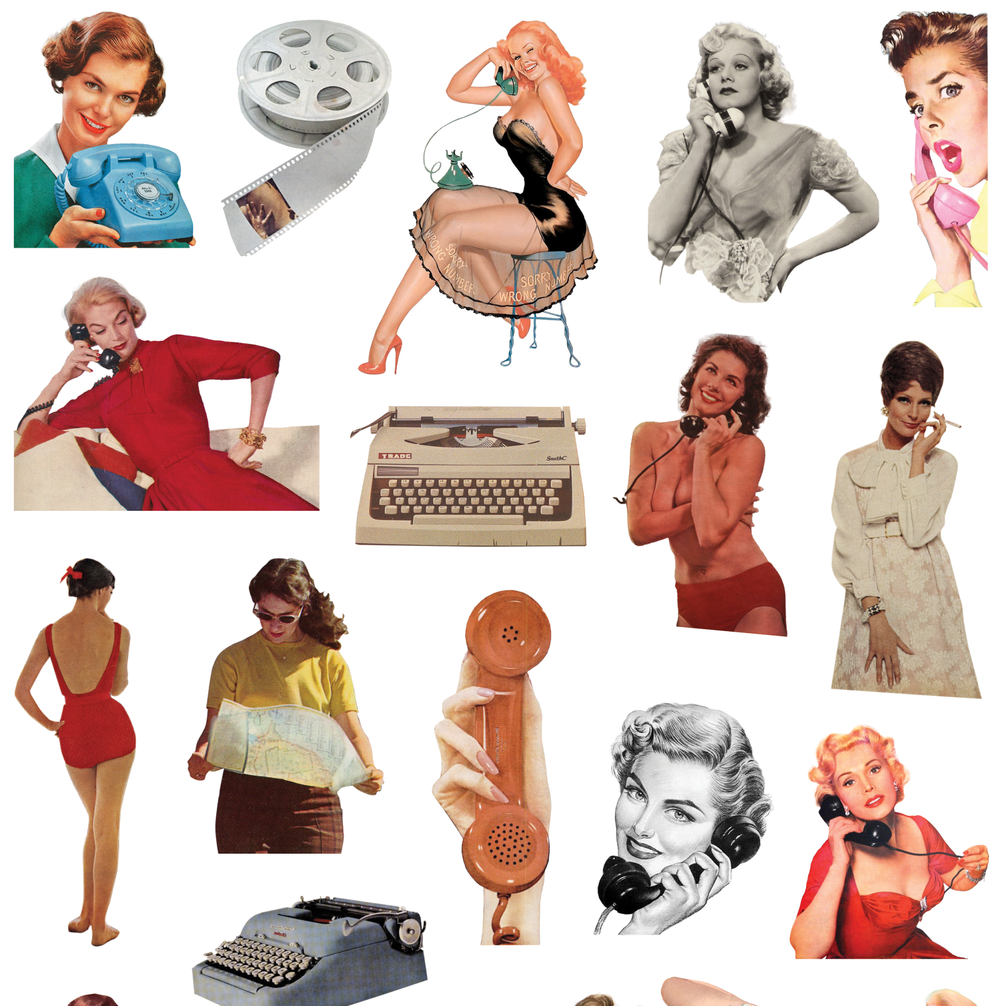 Sweet Nostalgia Collage Kit - bubblegum market