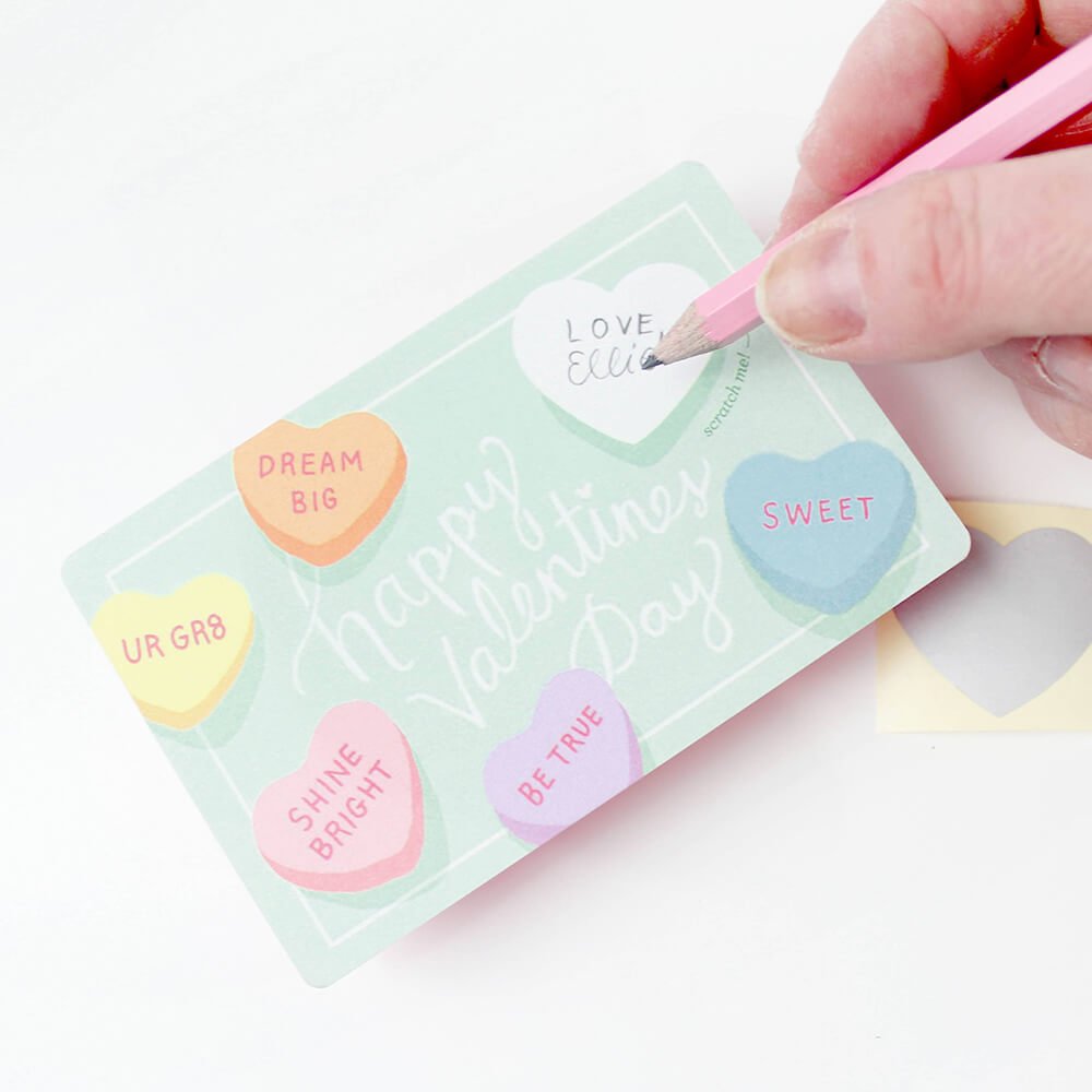 Sweetheart Scratch - off Valentines (18ct) - bubblegum market