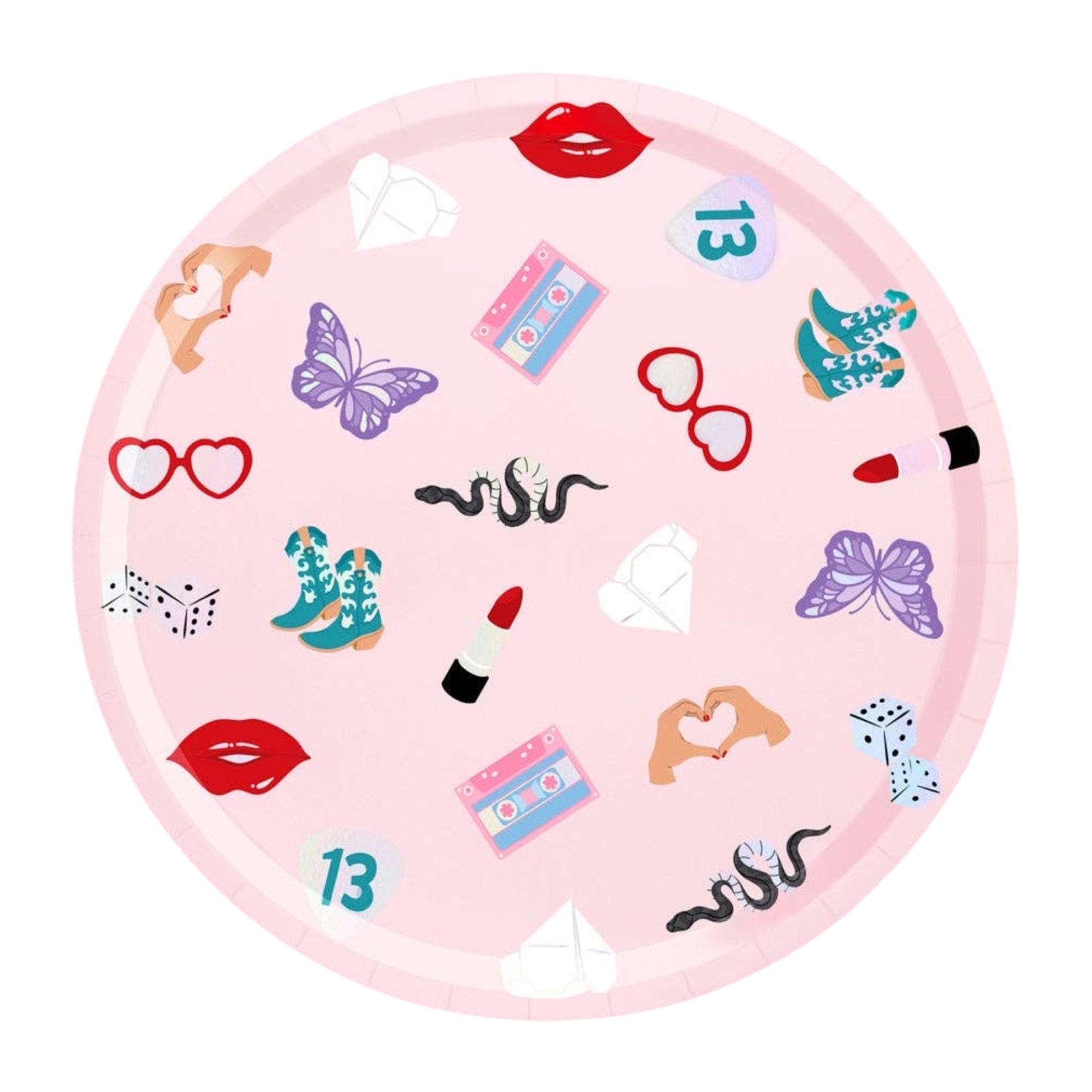 Swiftie Party Paper Plates 9" (24ct) - bubblegum market