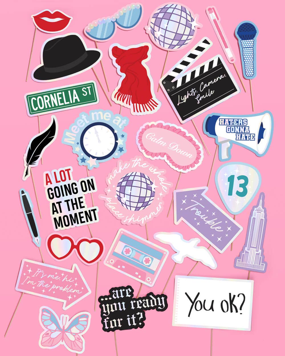 Swiftie Party Photo Props (26pc) - bubblegum market