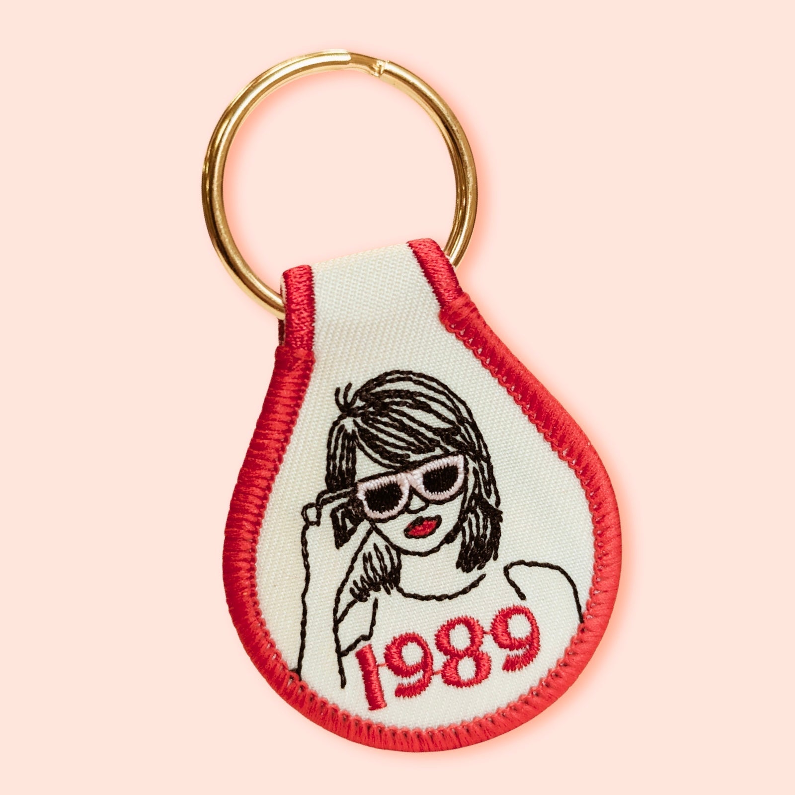 Swiftography: 1989 Embroidered Key Tag - bubblegum market