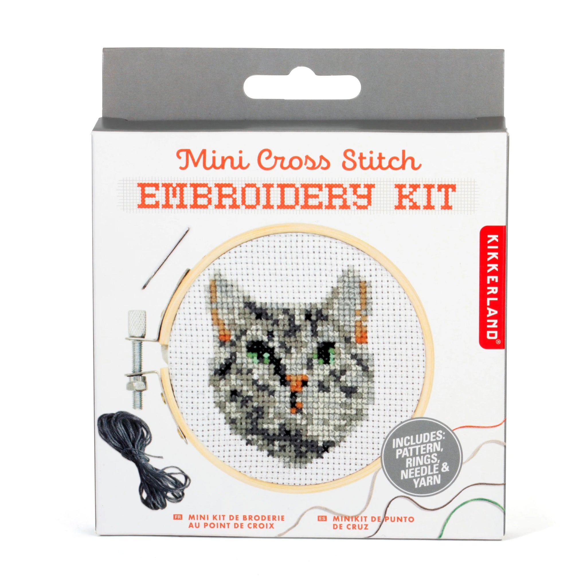 Tabby Cat Mini Cross Stitch Kit - bubblegum market