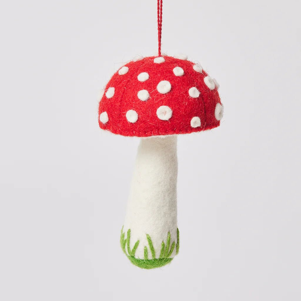 Tall Mushroom Felt Ornament 4" - bubblegum market