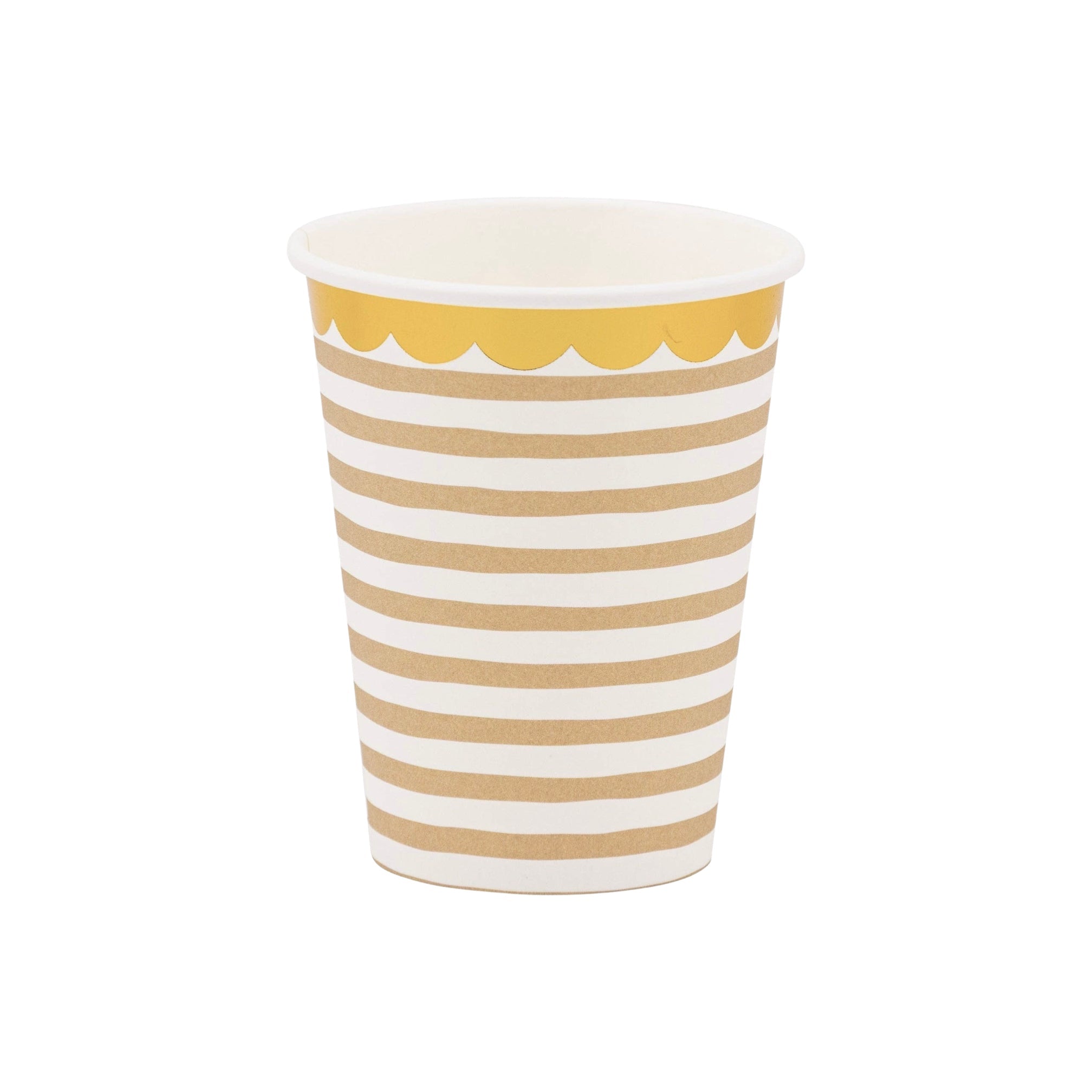 Tan Striped Paper Cups - bubblegum market