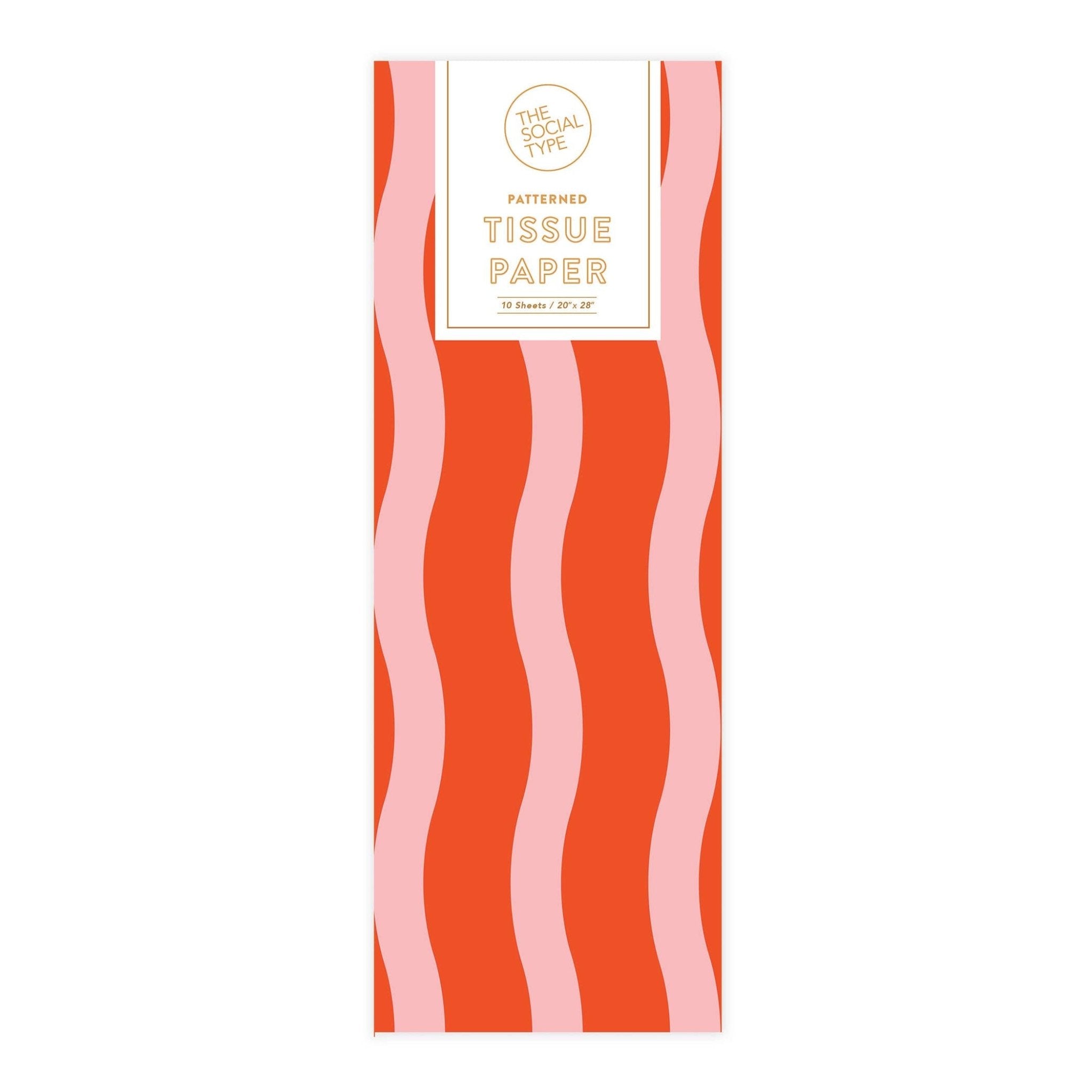 Tangy Red Fussy Stripe Tissue Paper - bubblegum market