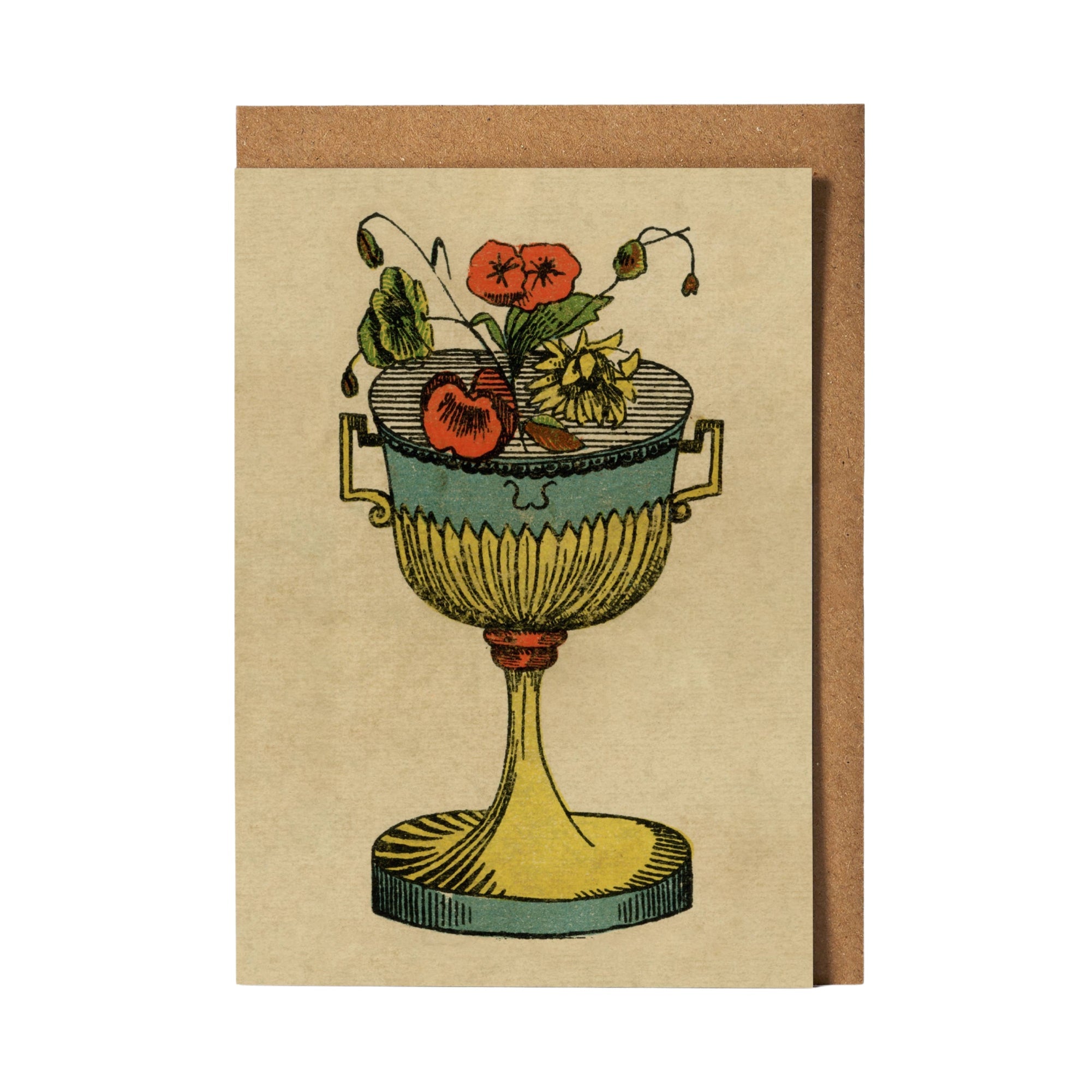 Tarot Card Cups Greeting Card - bubblegum market