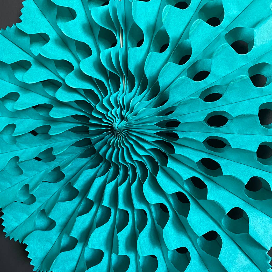 Teal Paper Fan 12" - bubblegum market
